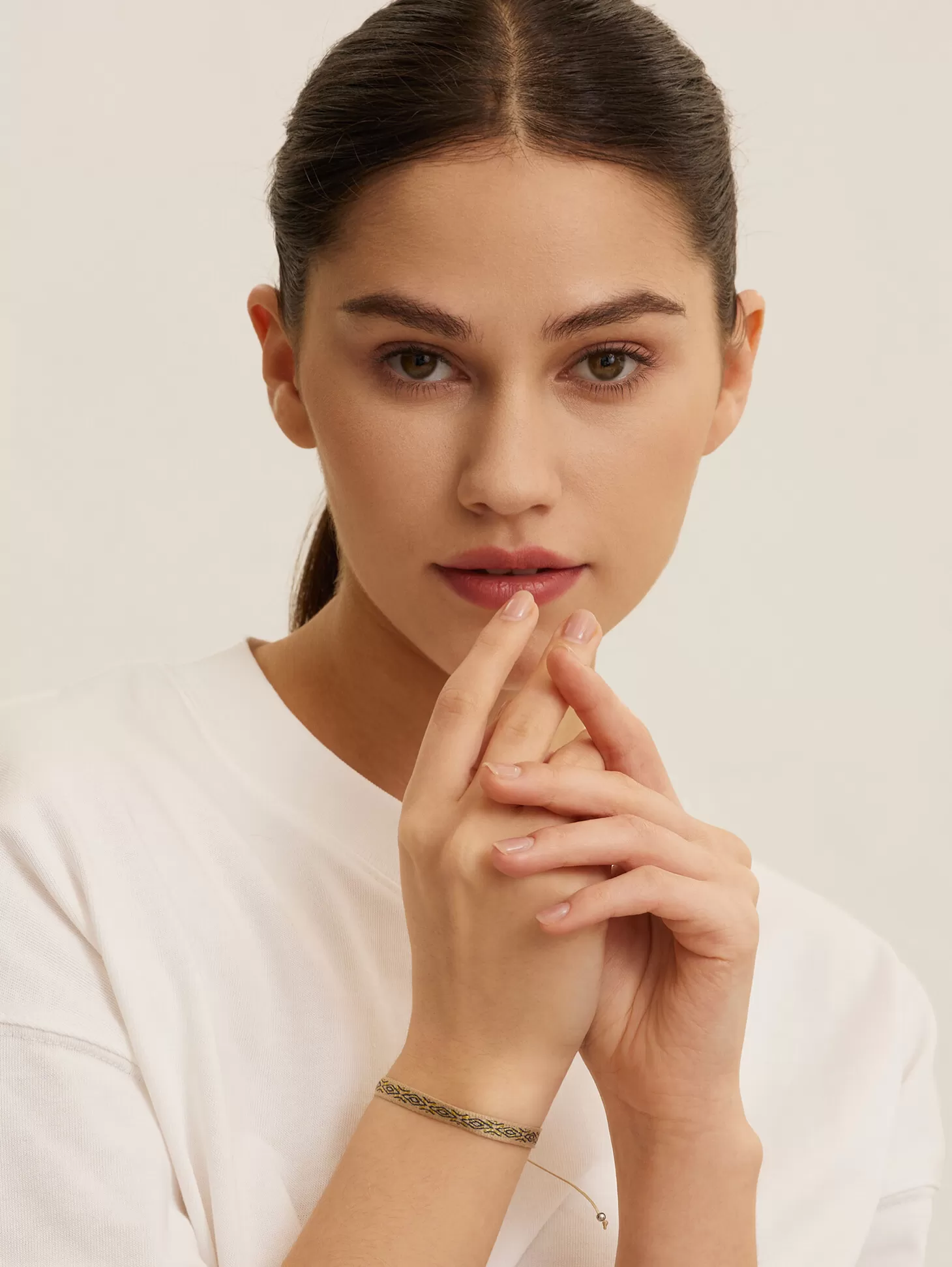Les Soeurs Armband Frey Beige/Gold Cheap