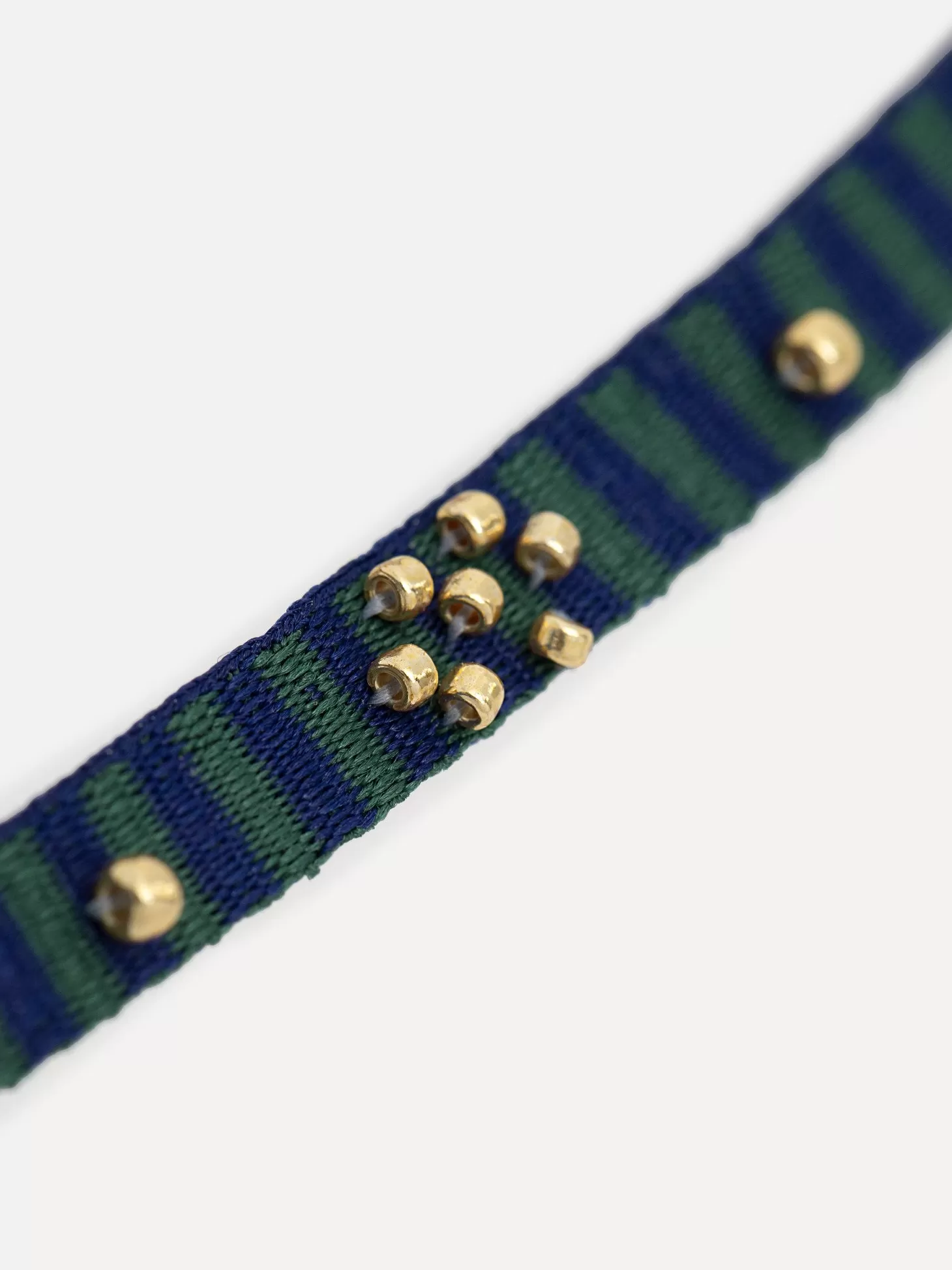 armband_frey_beads_2.webp Les Soeurs Armband Frey Beads Navy/Green Stripe Outlet