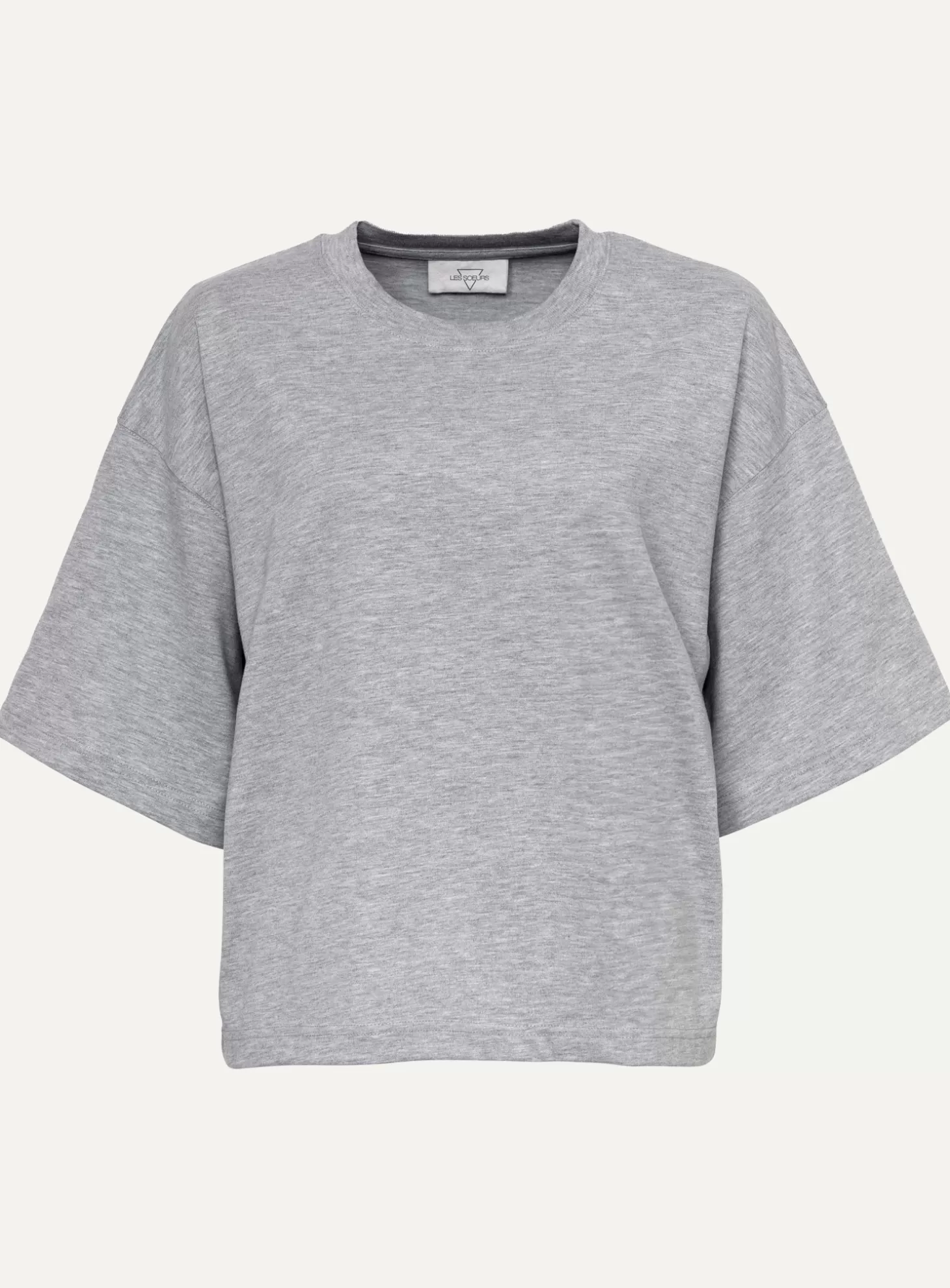 Les Soeurs Boxy T-Shirt Tiara Grey Melange Outlet