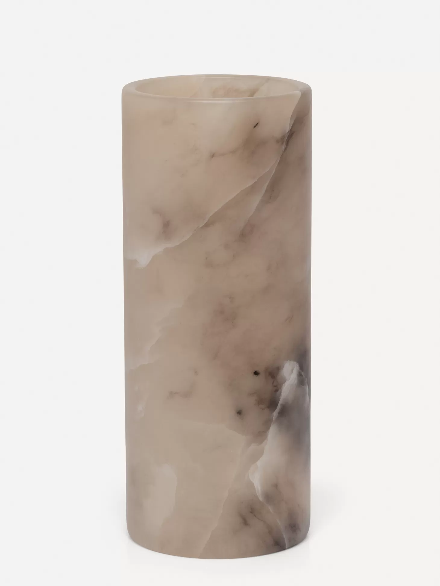 cylinder_alabaster_kaarsenhouder_large_2.webp Les Soeurs Cylinder Alabaster Kaarsenhouder (Large) Tabac Fashion