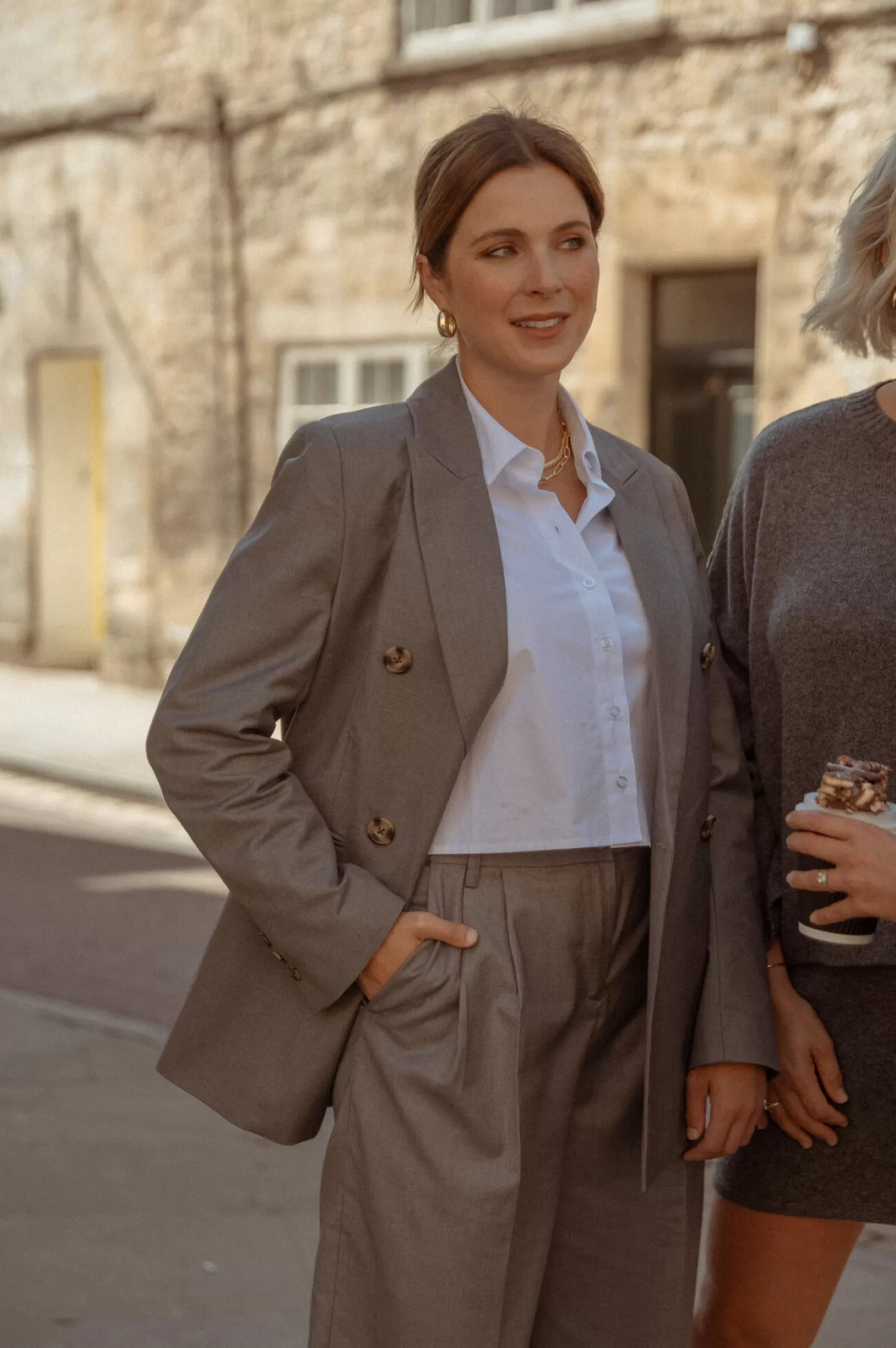 Les Soeurs Double-Breasted Blazer Ariana Grey Discount