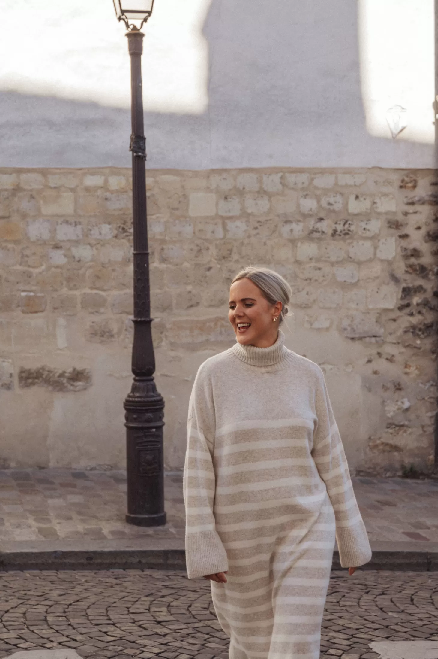 Les Soeurs Gestreept Gebreide Jurk Penelope Beige Shop