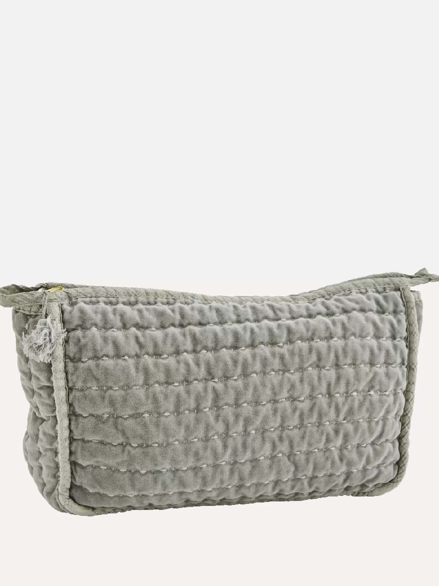 Madam Stoltz Gewatteerde Velvet Toilettas Dusty Blue Store