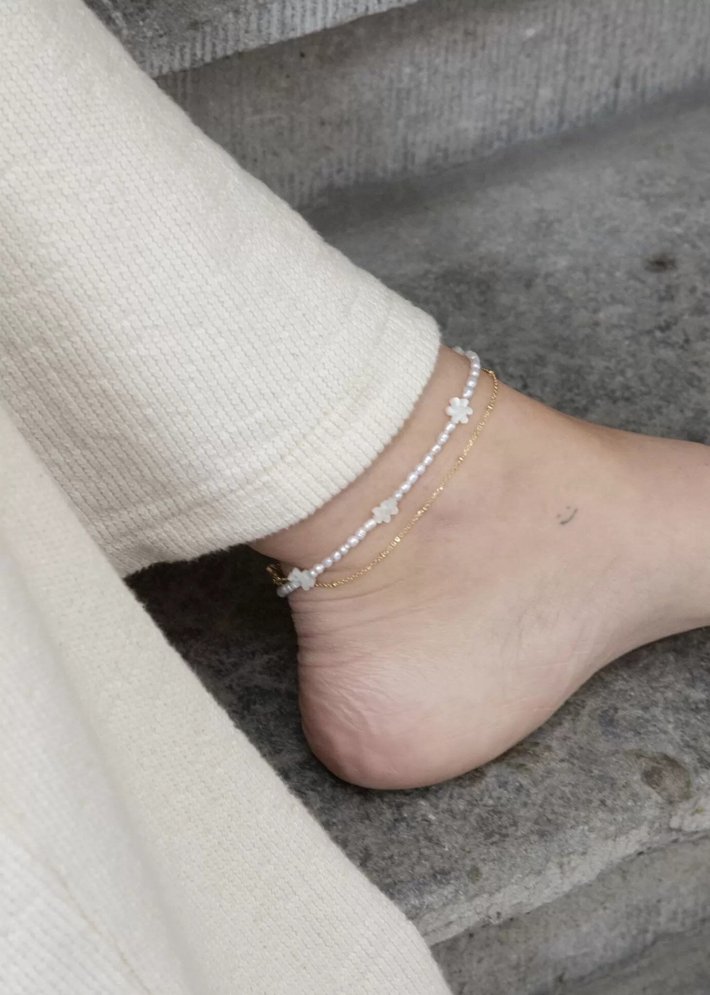 Les Soeurs Kralen Enkelbandje Daisy Pearl Fashion