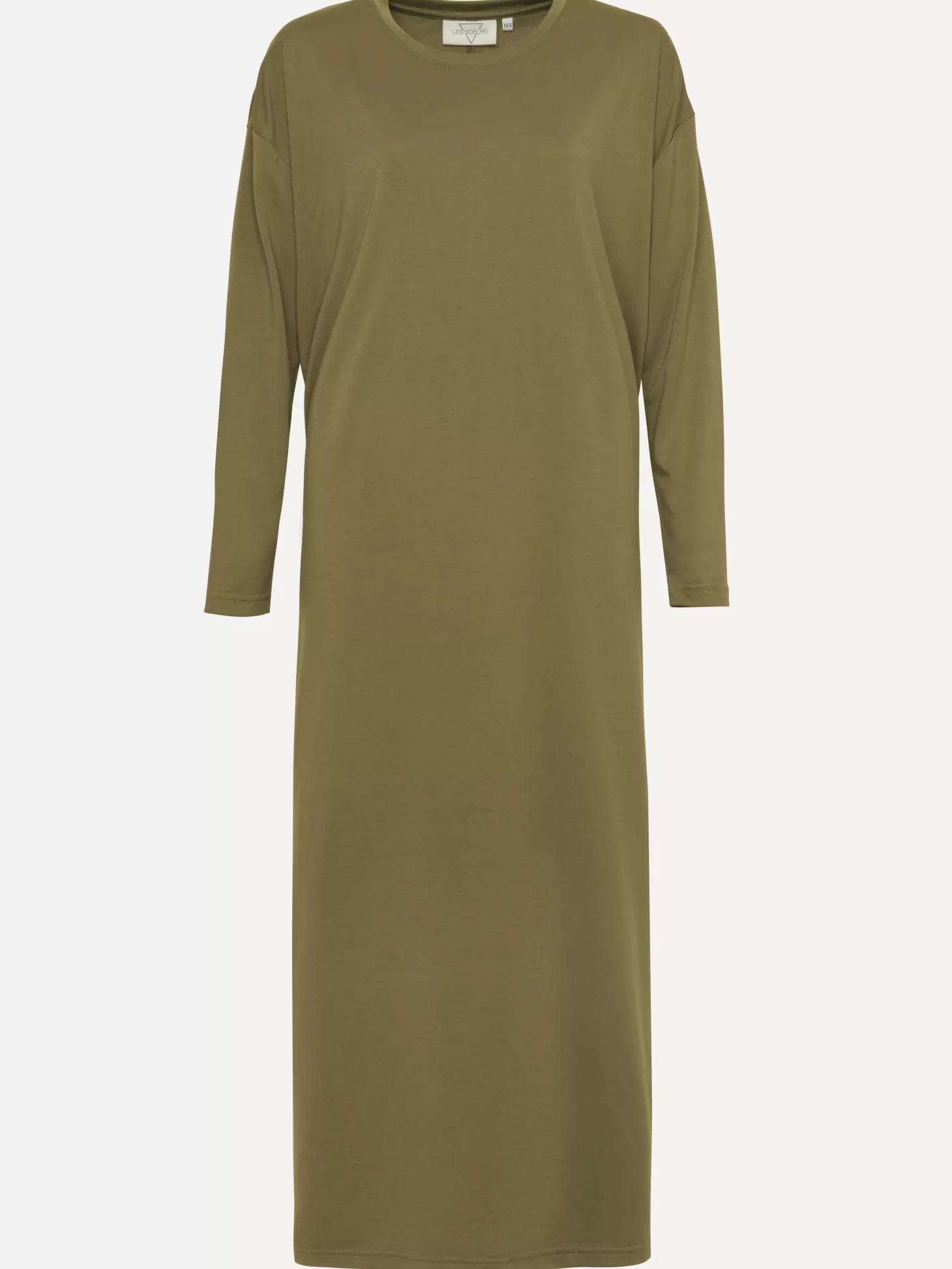 lange_jersey_jurk_anne_5.webp Les Soeurs Lange Jersey Jurk Anne Olive Store