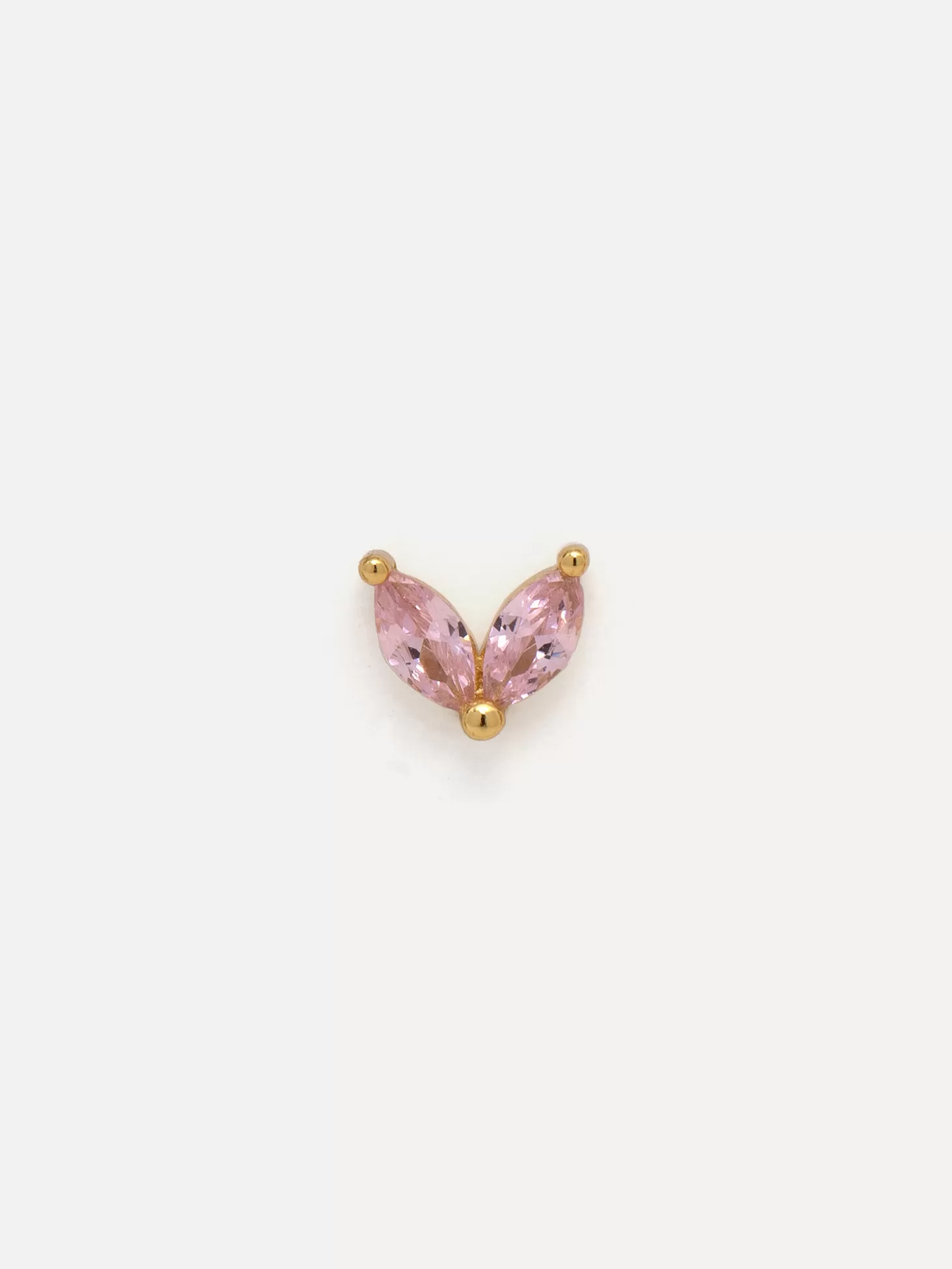 Les Soeurs Oorbel Jolie Double Leaf Gold Pink Shop