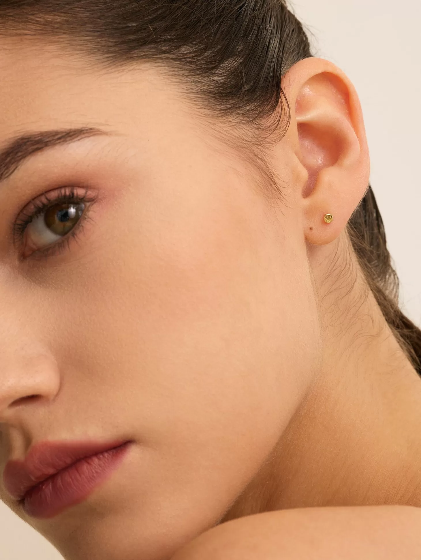 Les Soeurs Oorbel Jolie Smiley Gold Discount