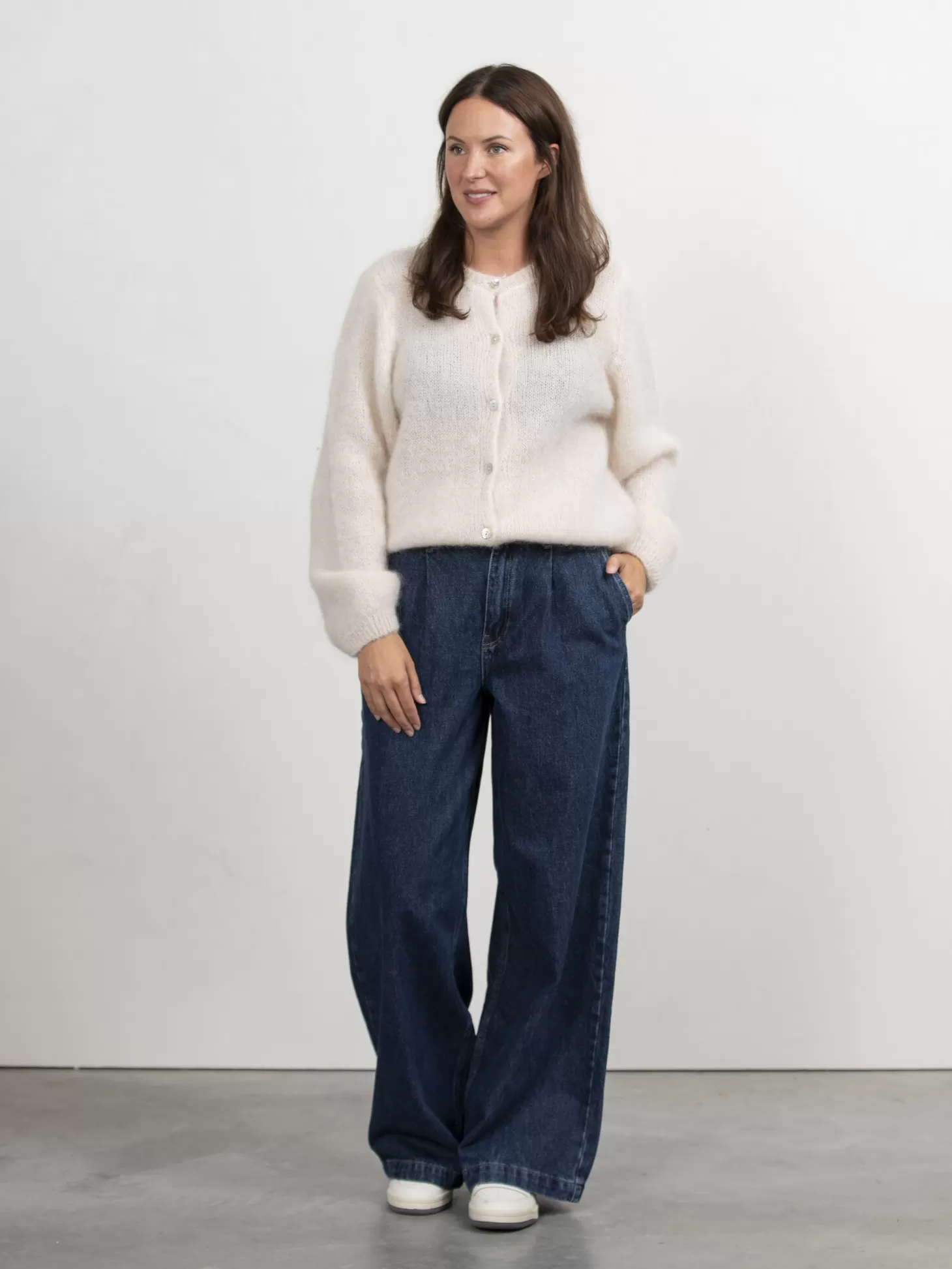 Les Soeurs Pleated Denim Aras Dark Blue Clearance