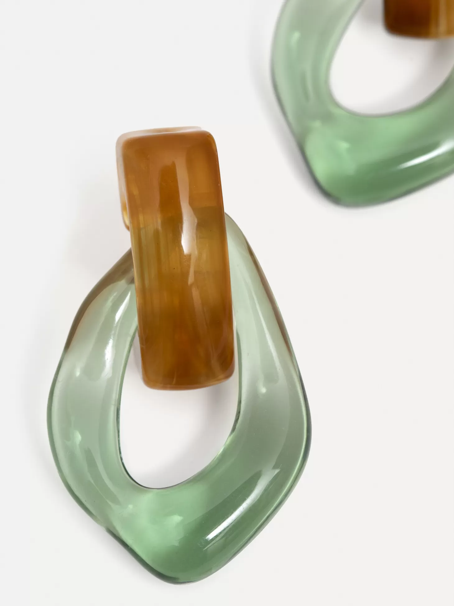 Les Soeurs Resin Oorbellen Set Mya Amber/Green Sale