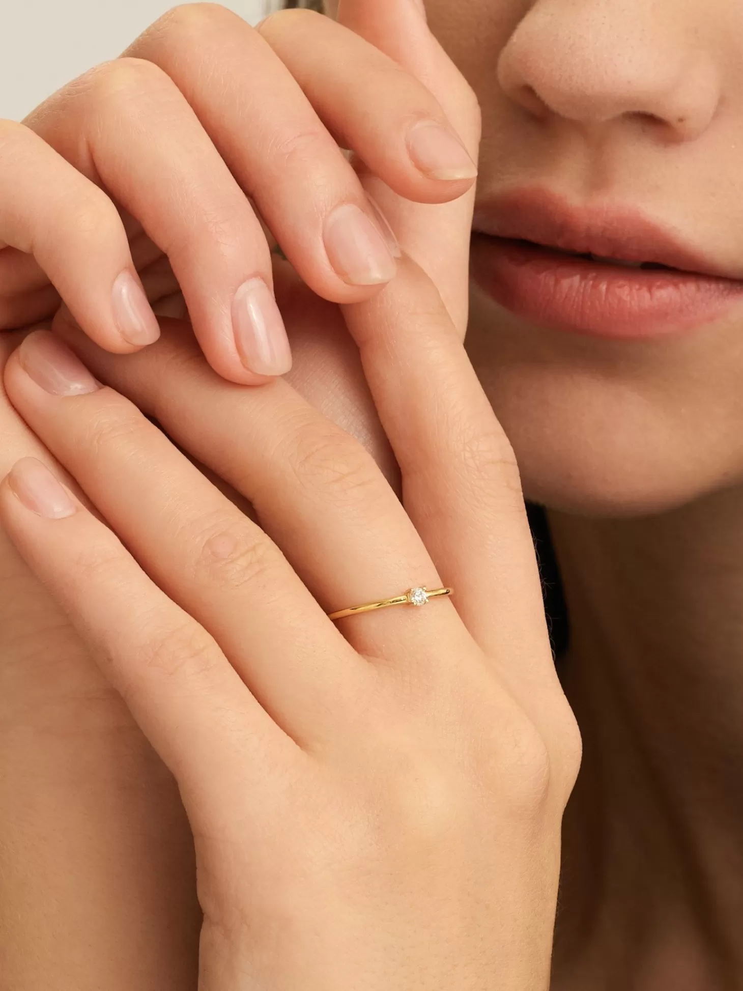 Les Soeurs Ring Chloe Moodstone Clear Gold Best Sale