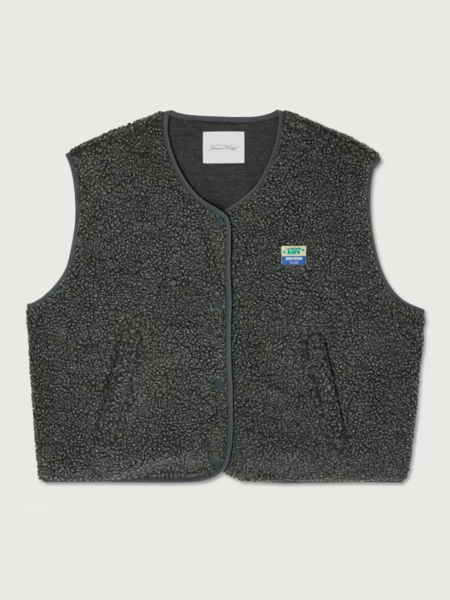 shearling_vest_hoktown_5.webp American Vintage Shearling Vest Hoktown Anthracite Chine Discount