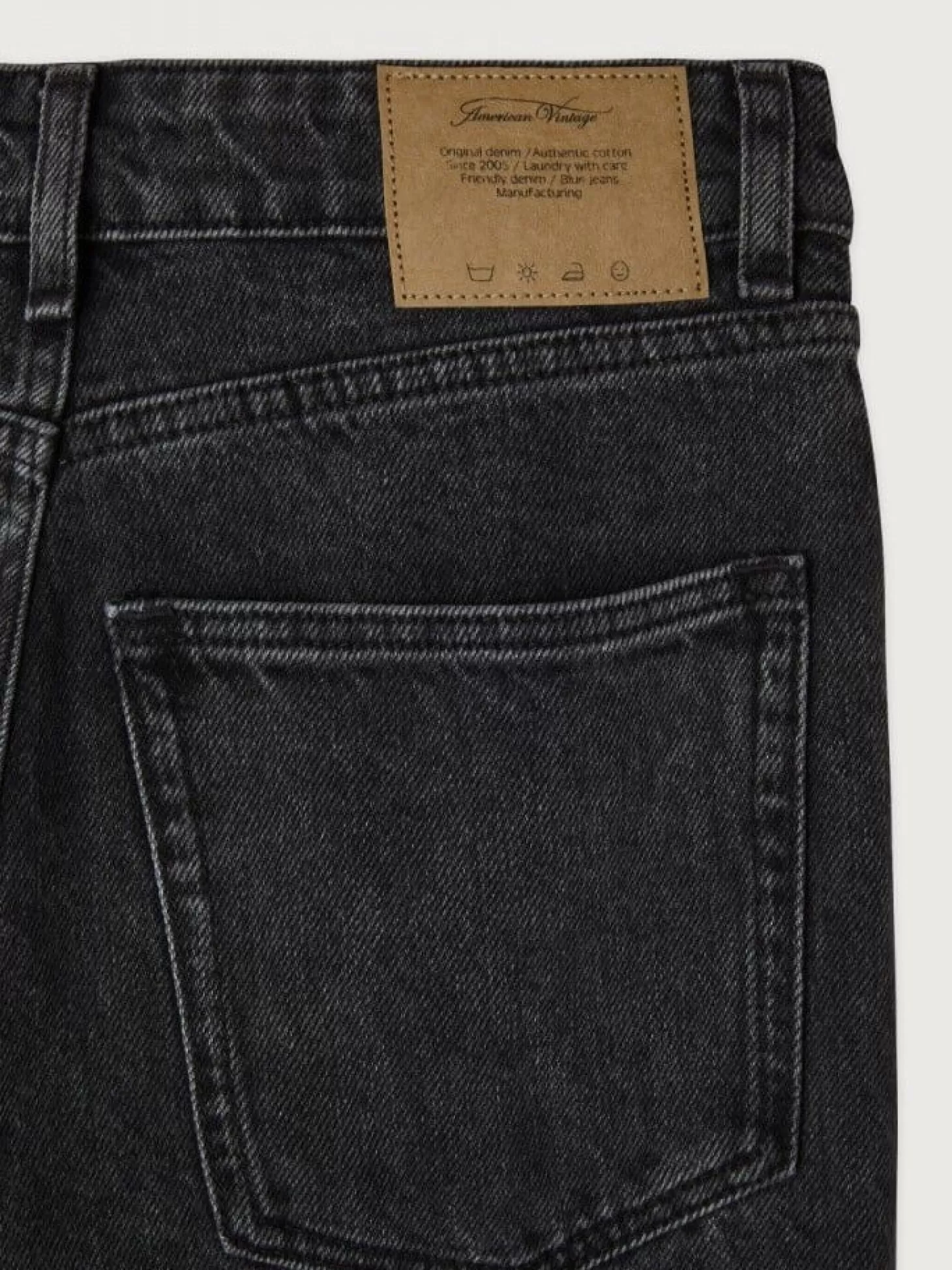 American Vintage Straight Fit Jeans Yopday Black Poivre Sel Fashion