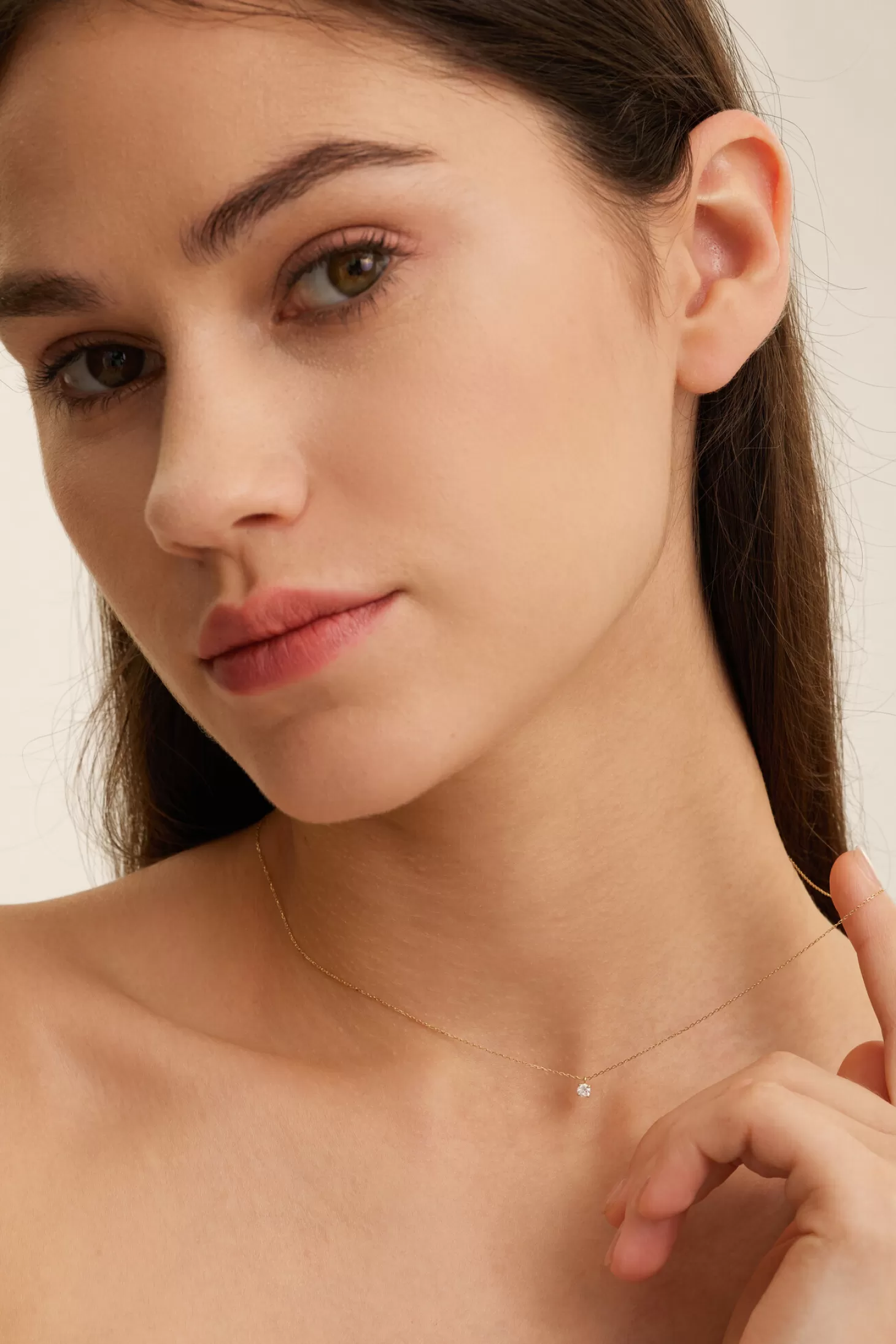 Les Soeurs 14K Ketting Rey Single Diamond Gold Discount