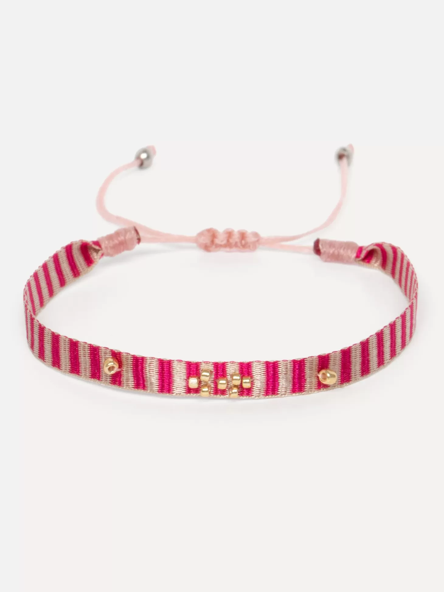 Les Soeurs Armband Frey Beads Pink/Beige Stripe Best