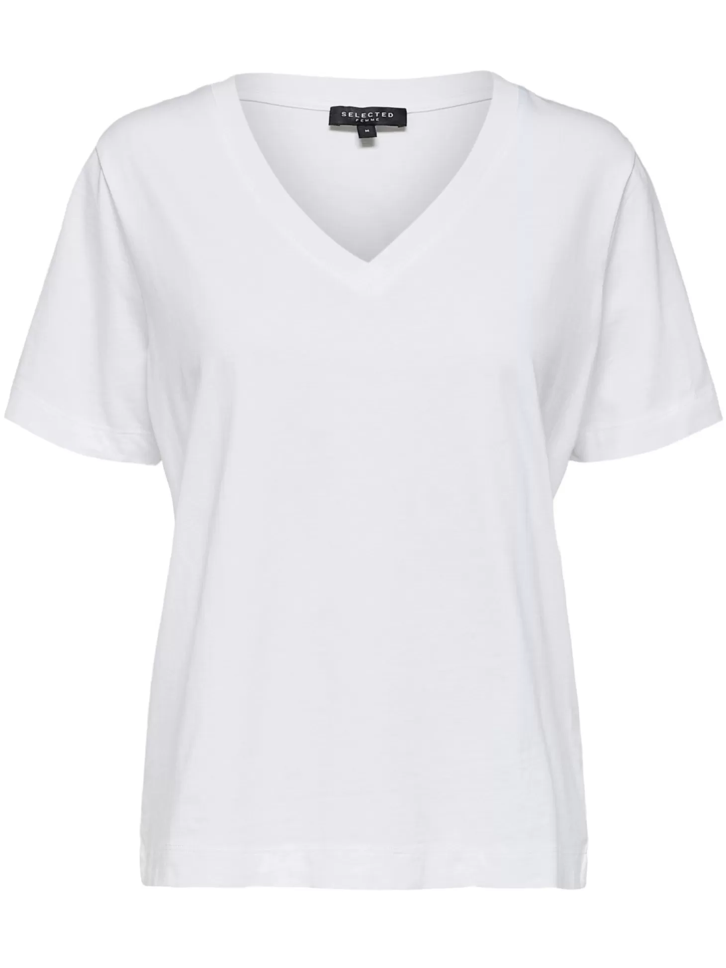 Selected Basic T-Shirt Met V-Hals Standard Bright White Cheap