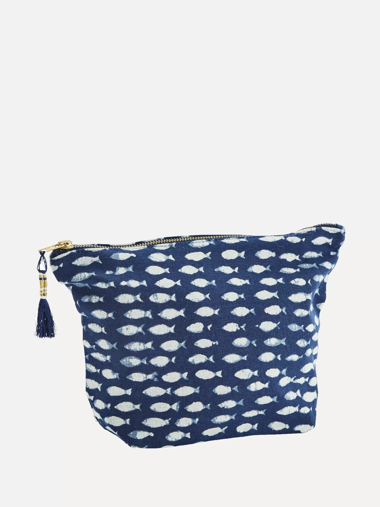 Madam Stoltz Bedrukte Toilettas Blue/White Clearance