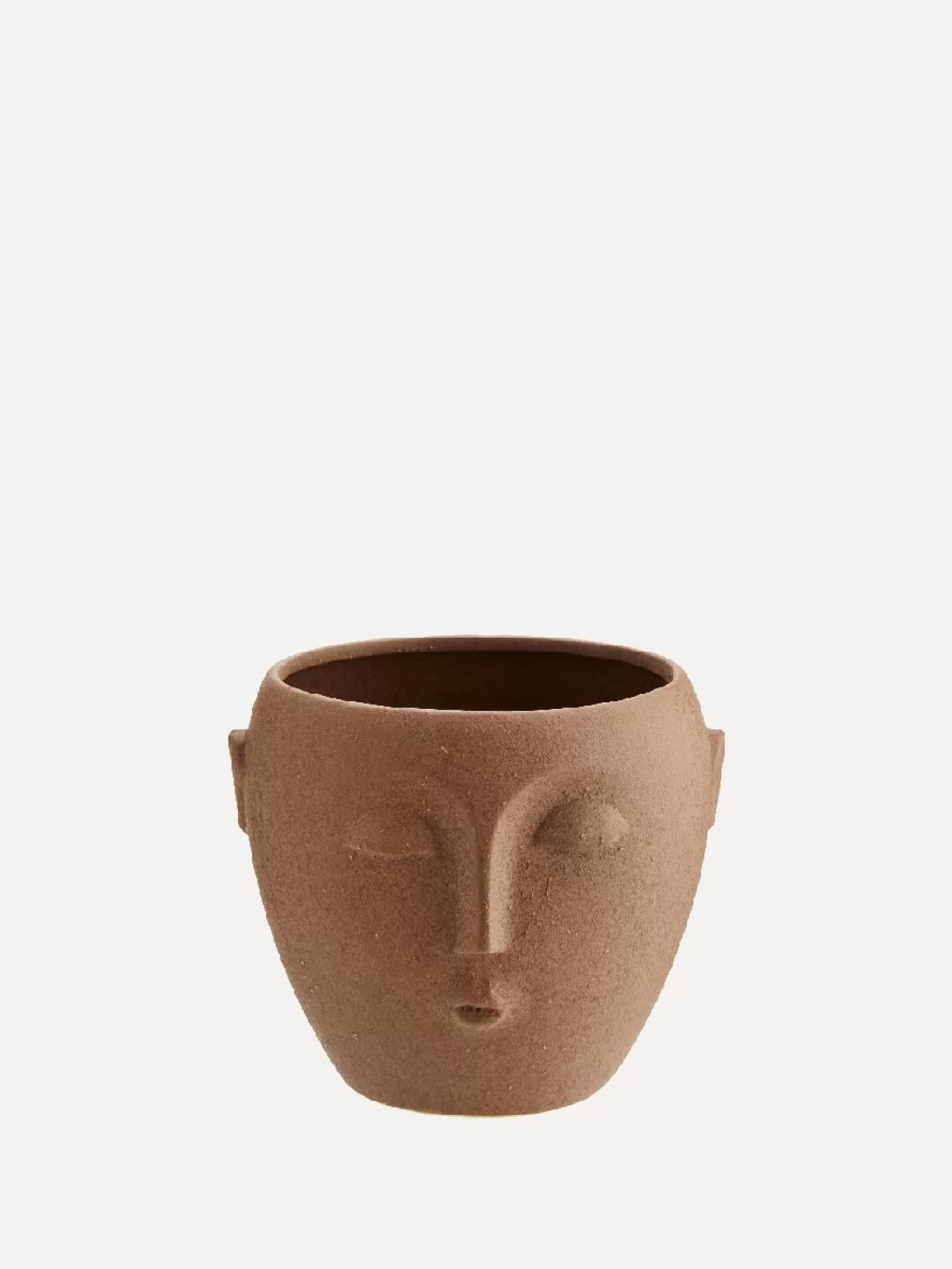 Madam Stoltz Bloempot Met Gezicht Opdruk Matt Terracotta Best