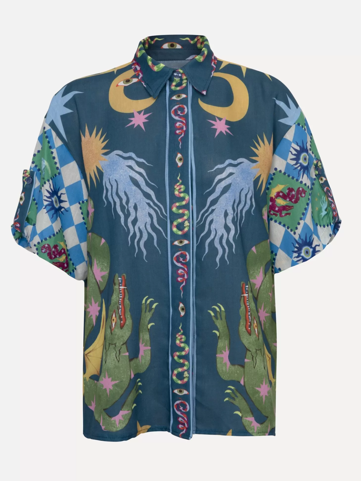 Le Marais Blouse Dragon Blue Sale