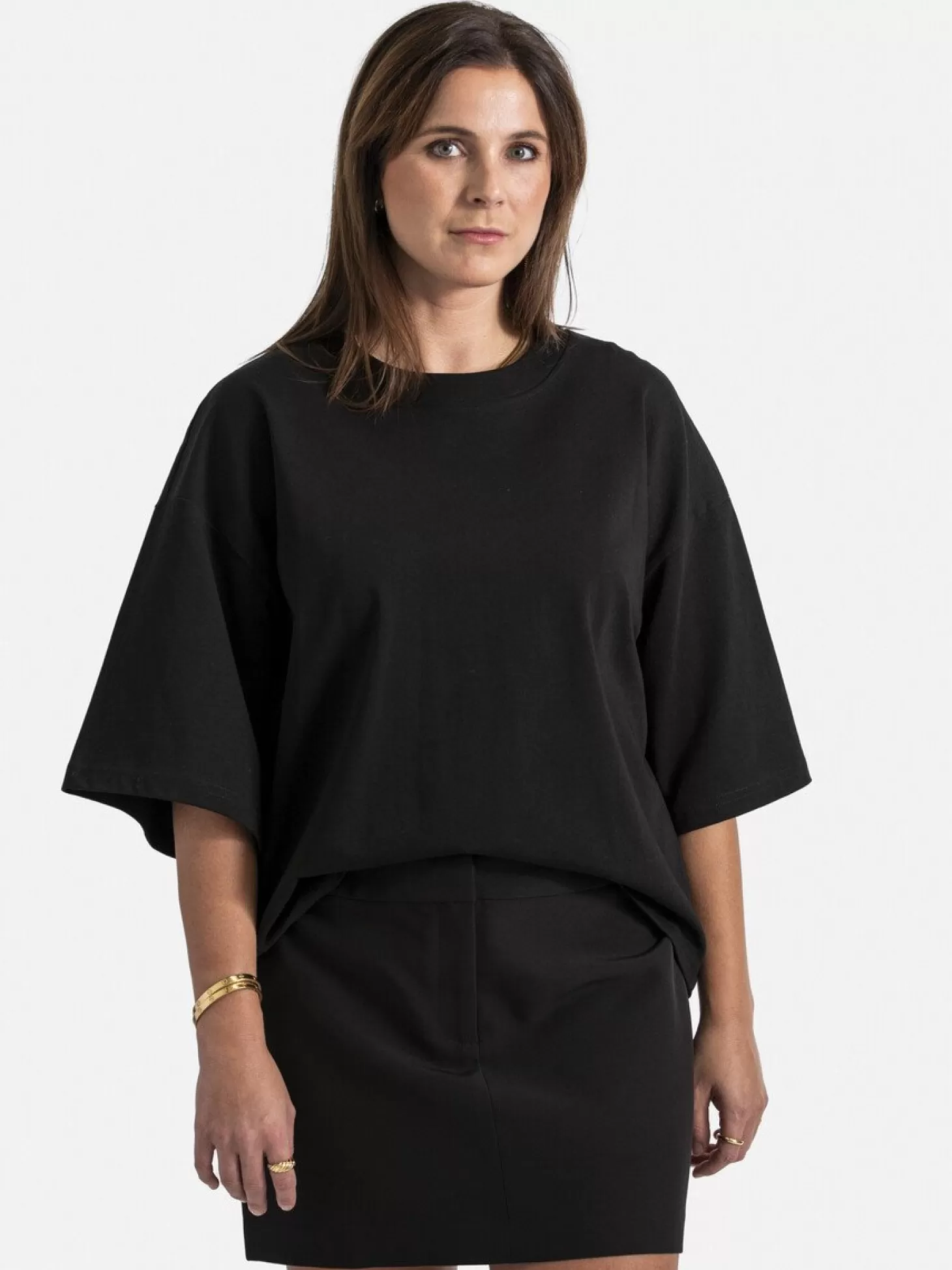 Les Soeurs Boxy T-Shirt Tiara Black Sale