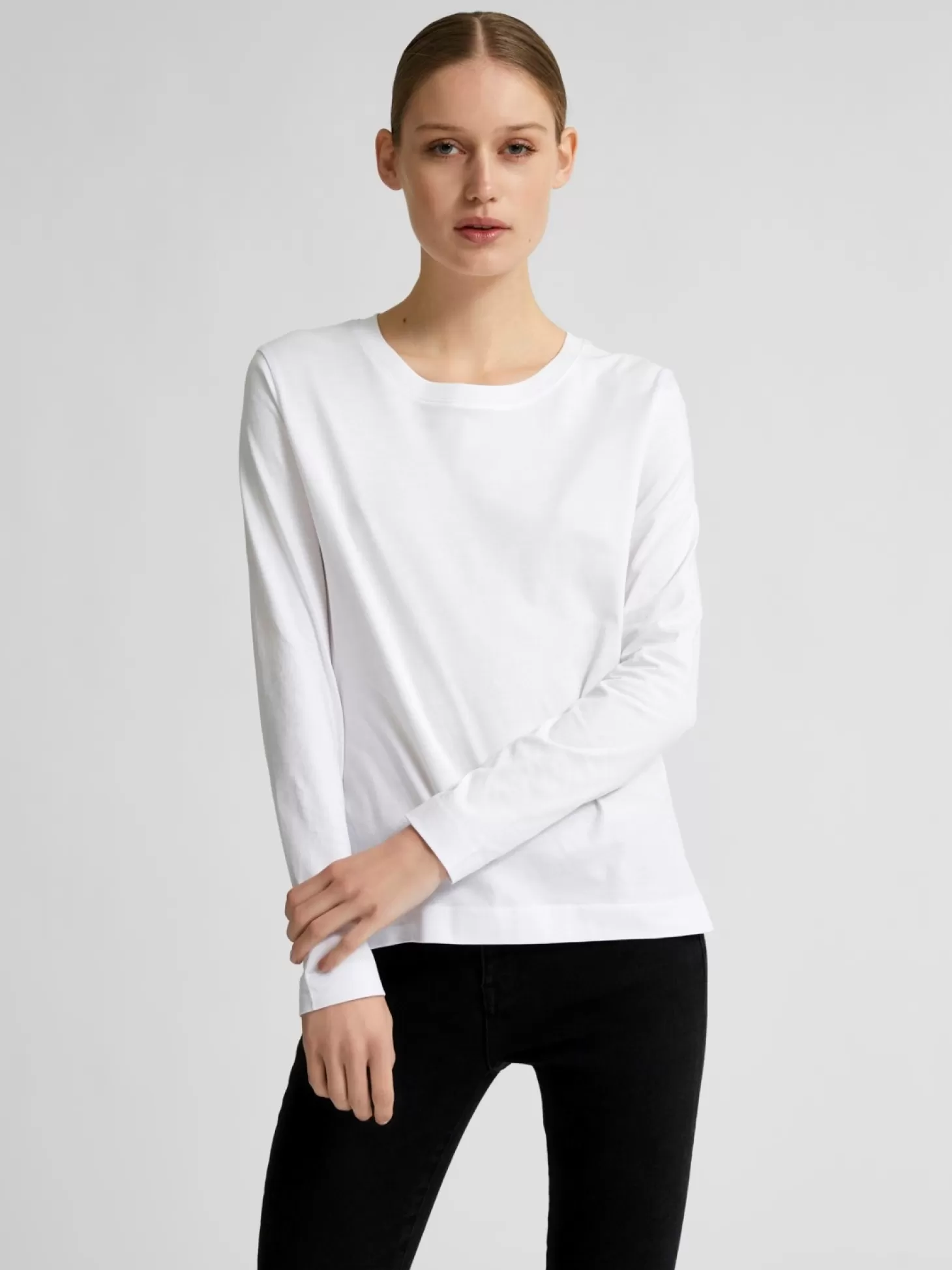 Selected Crew Neck T-Shirt Standard Bright White Sale
