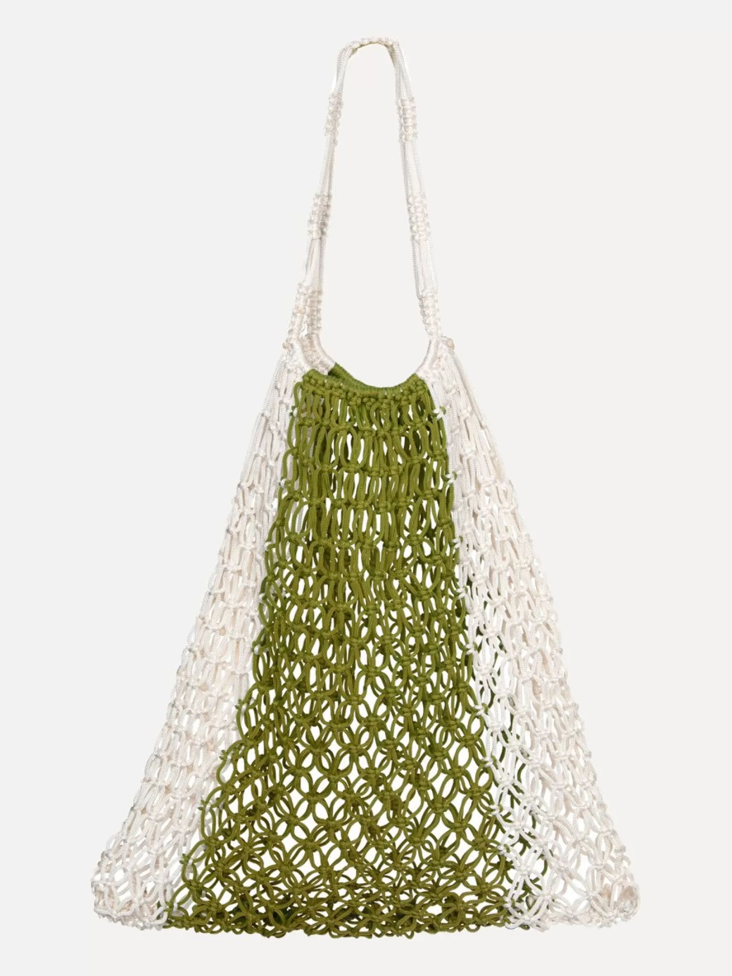 Les Soeurs Crochet Market Bag Eleonora Ecru/Olive Hot