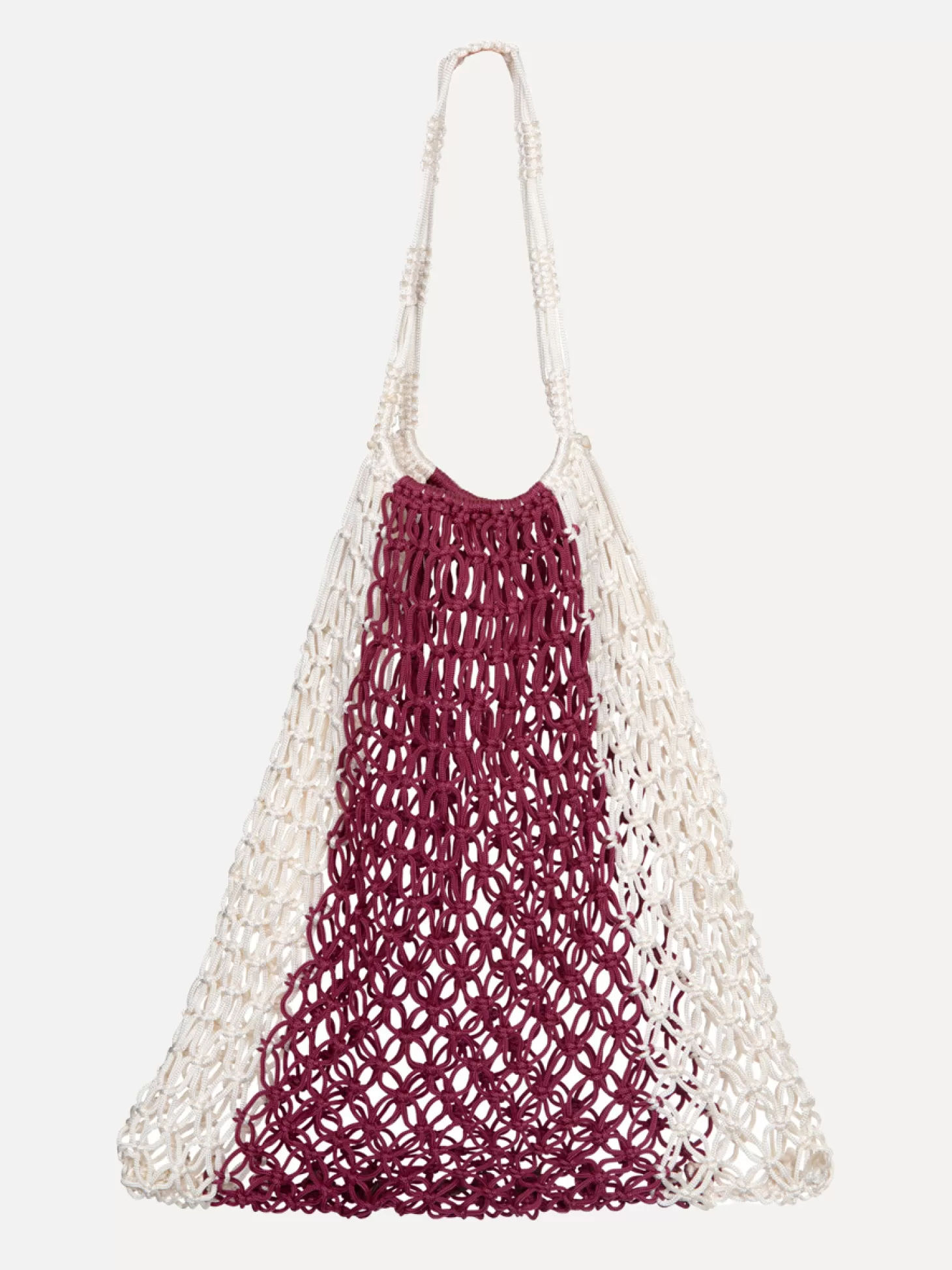 Les Soeurs Crochet Market Bag Eleonora Ecru/Bordeaux Discount