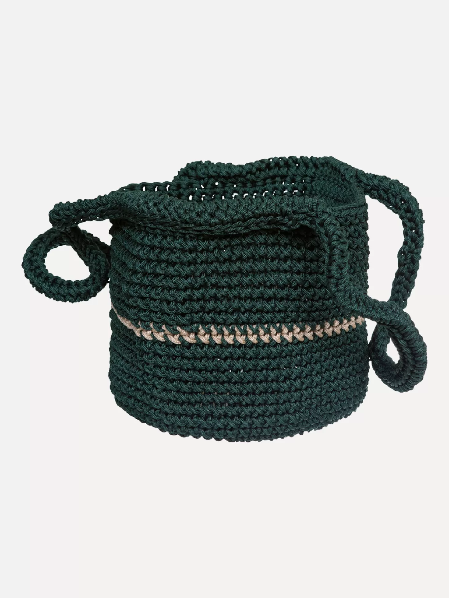 Les Soeurs Crochet Shopper Elani Bottle Green/Beige Outlet