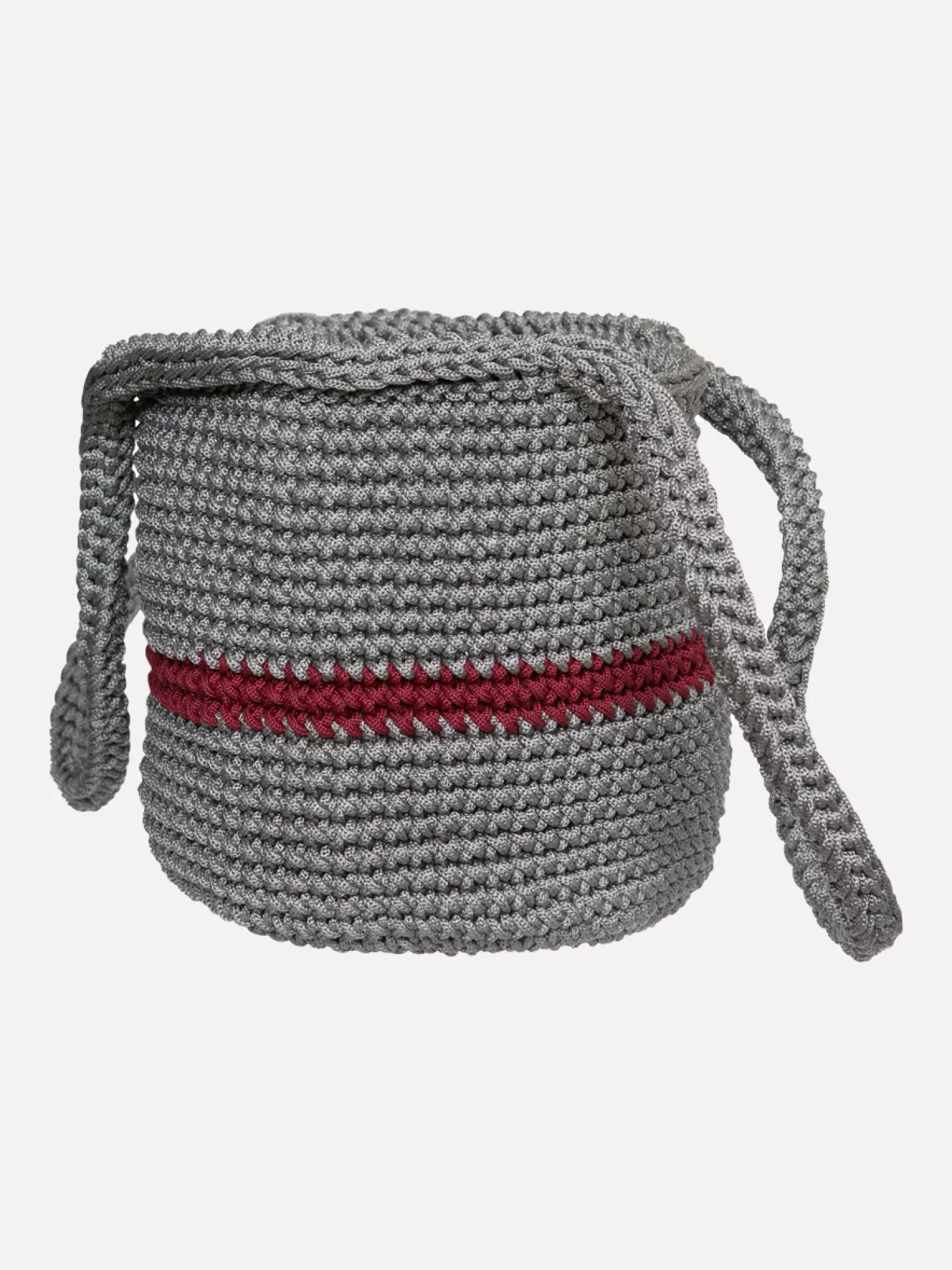 Les Soeurs Crochet Shopper Elani Grey/Bordeaux Best Sale