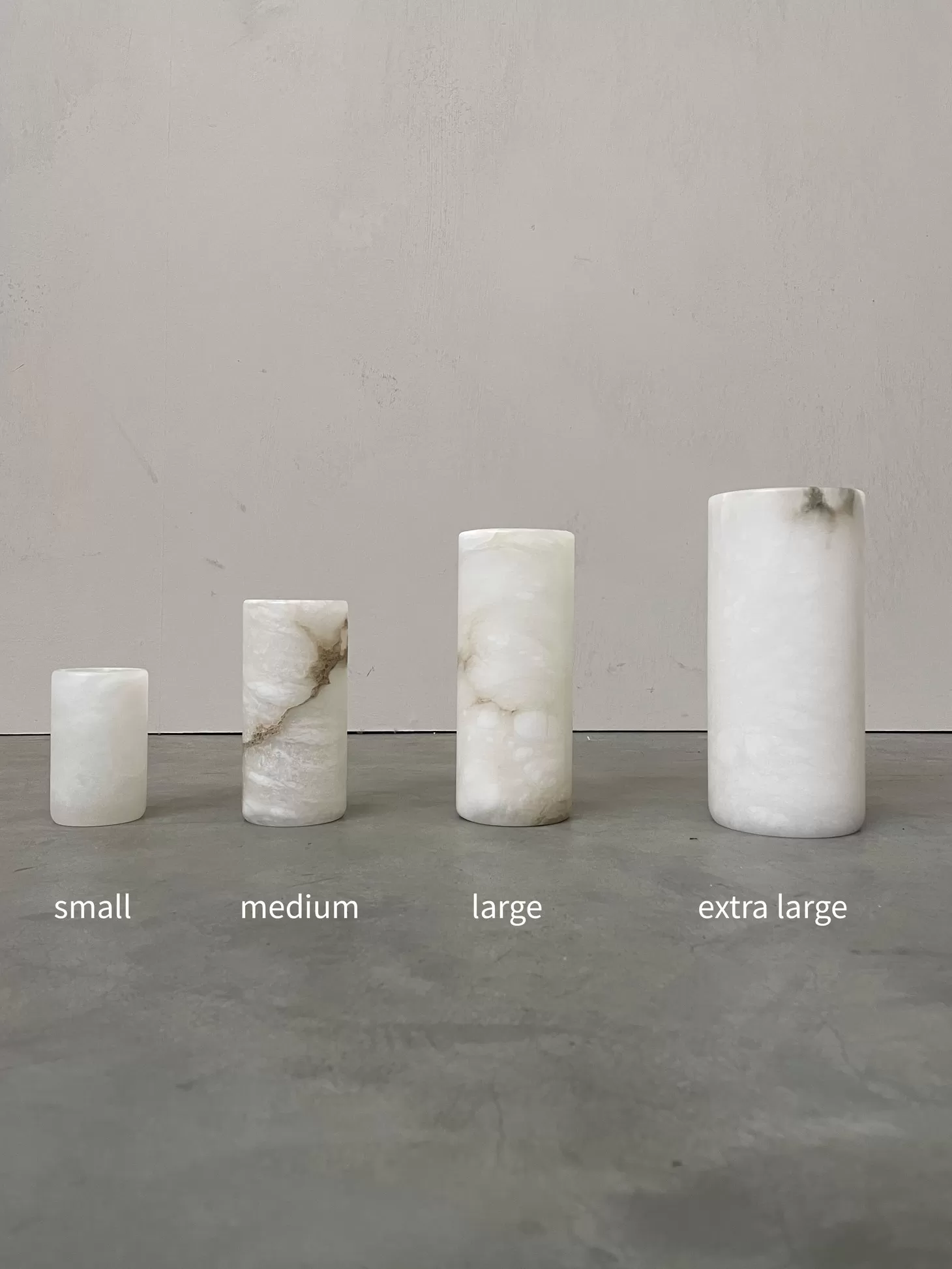 Les Soeurs Cylinder Alabaster Waxinelichthouder (Extra Large) White Discount