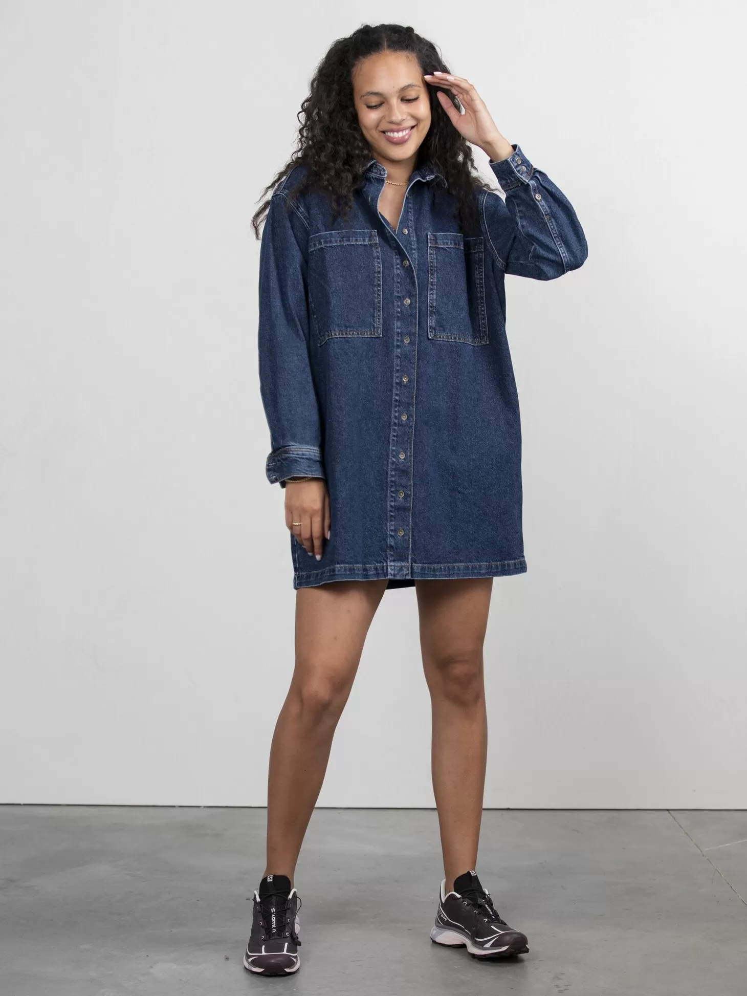 Les Soeurs Denim Jurk Abby Dark Blue Denim Store