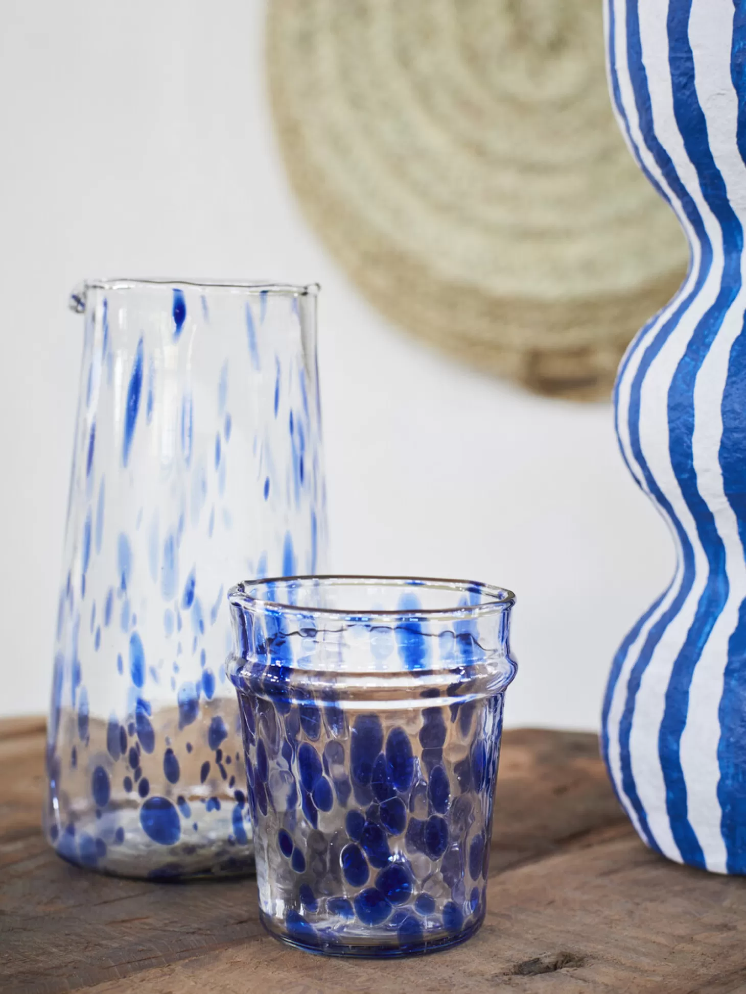 Madam Stoltz Drinkglas Clear Blue Online