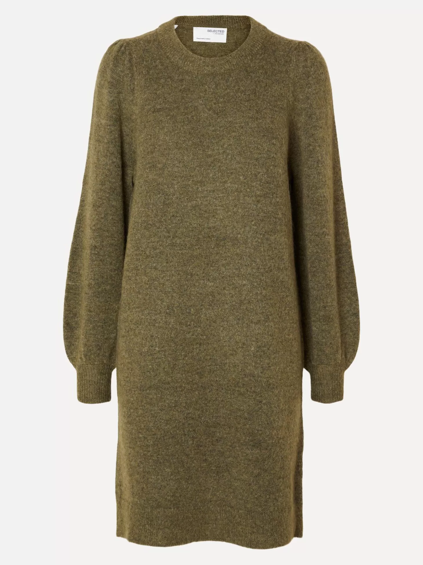 Selected Gebreide Jurk Mola Mia Dusky Green Best Sale