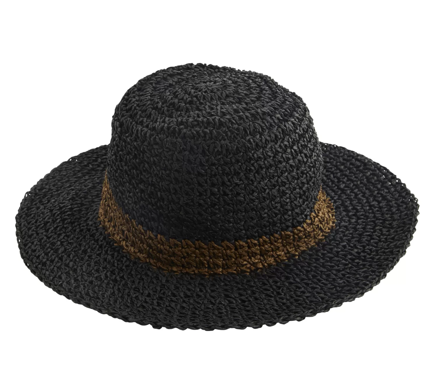 Madam Stoltz Gehaakte Hoed Black Brown Discount