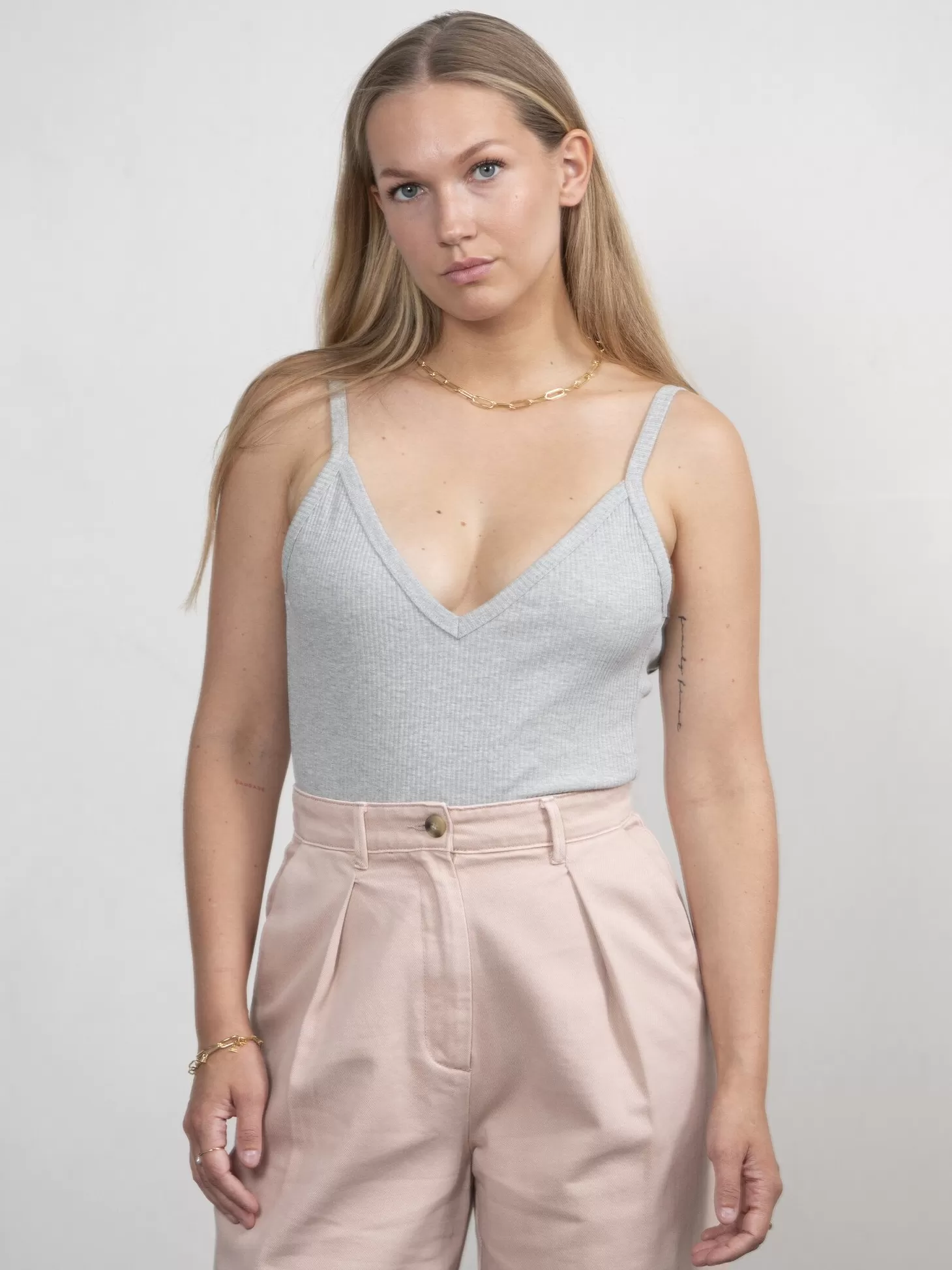 The Odder Side Geribbelde Body Emi Grey Outlet