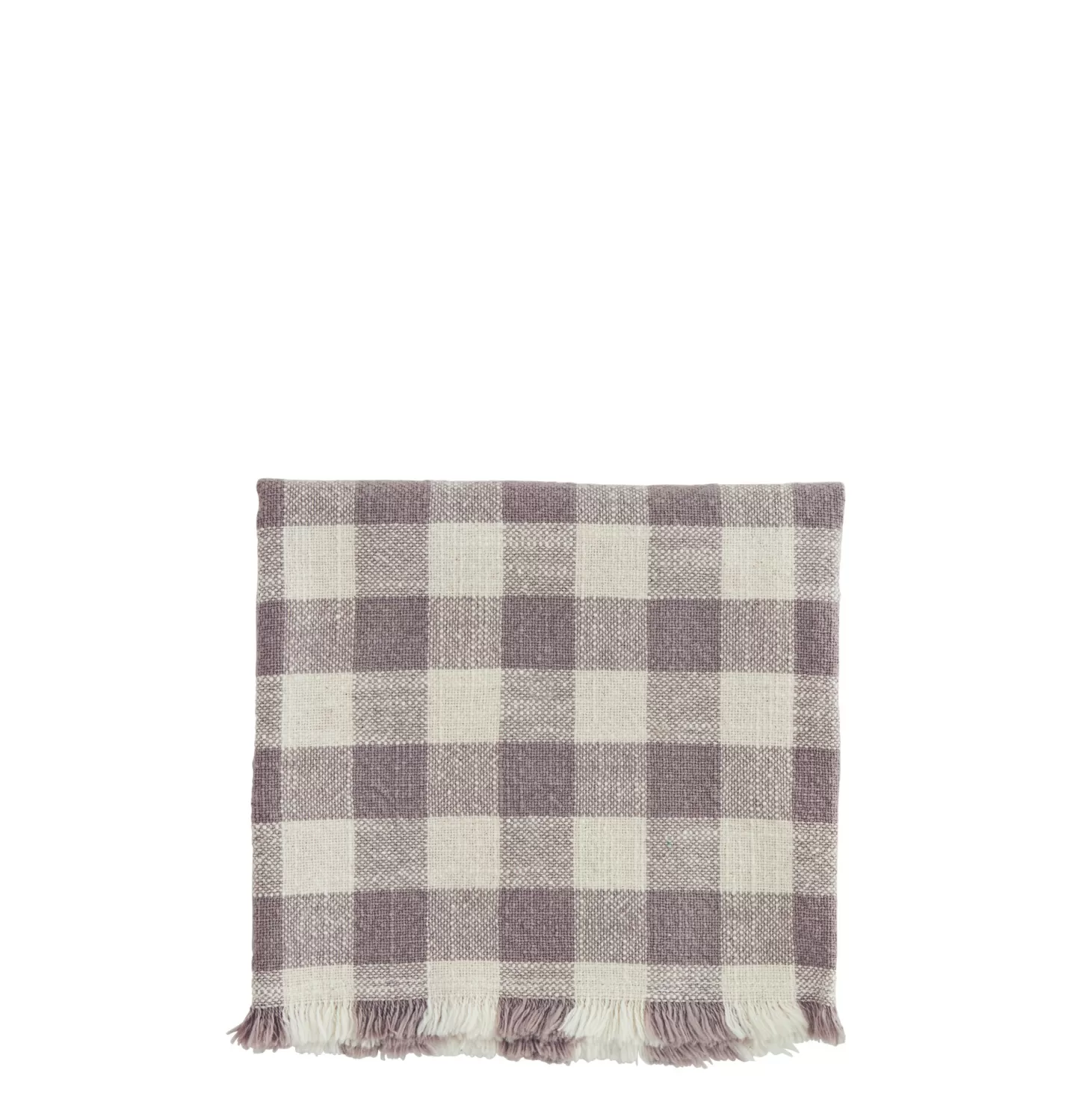 Madam Stoltz Geruite Keukenhanddoek Lilac/Ecru Outlet