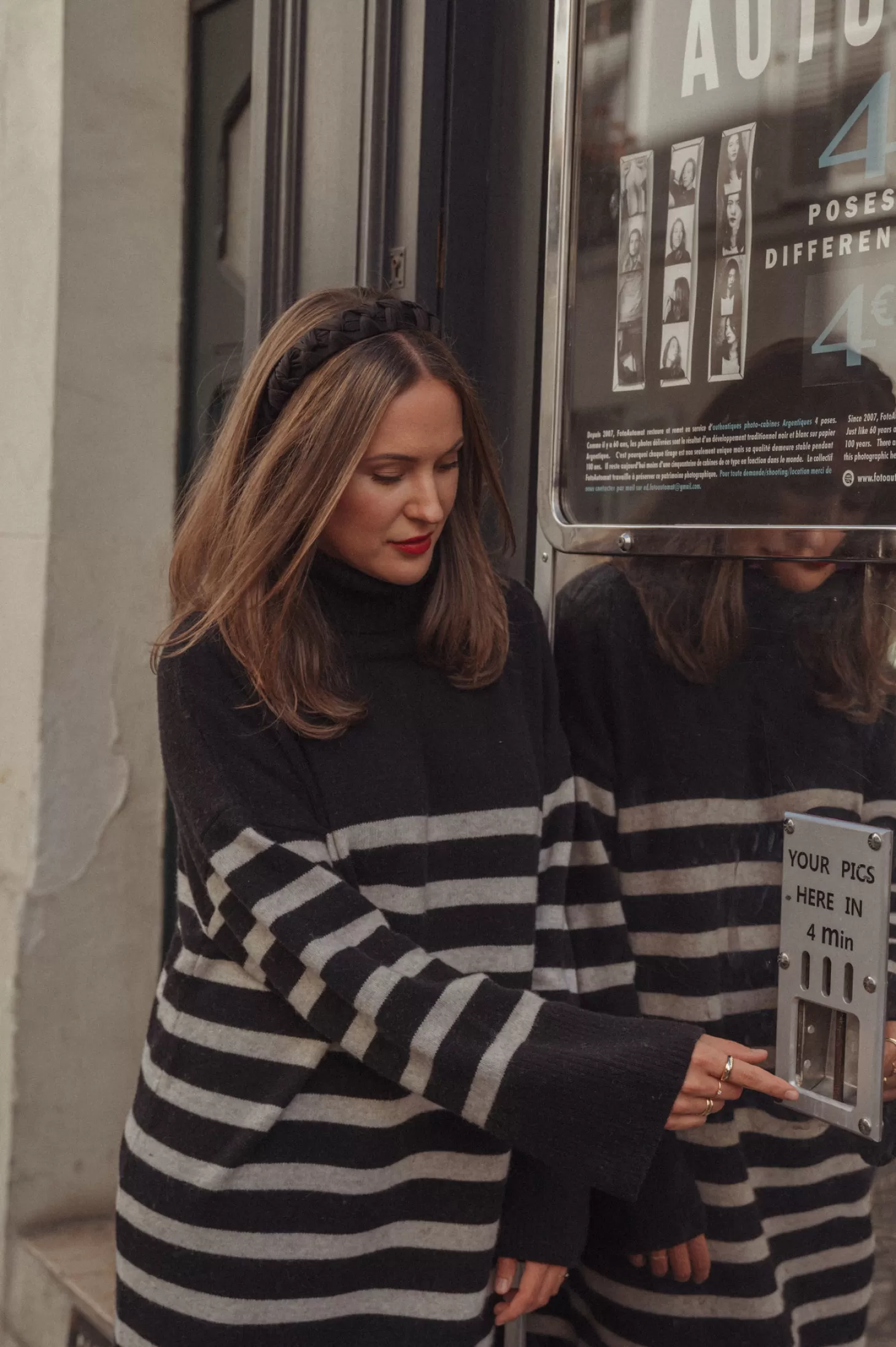 Les Soeurs Gestreept Gebreide Jurk Penelope Black Flash Sale
