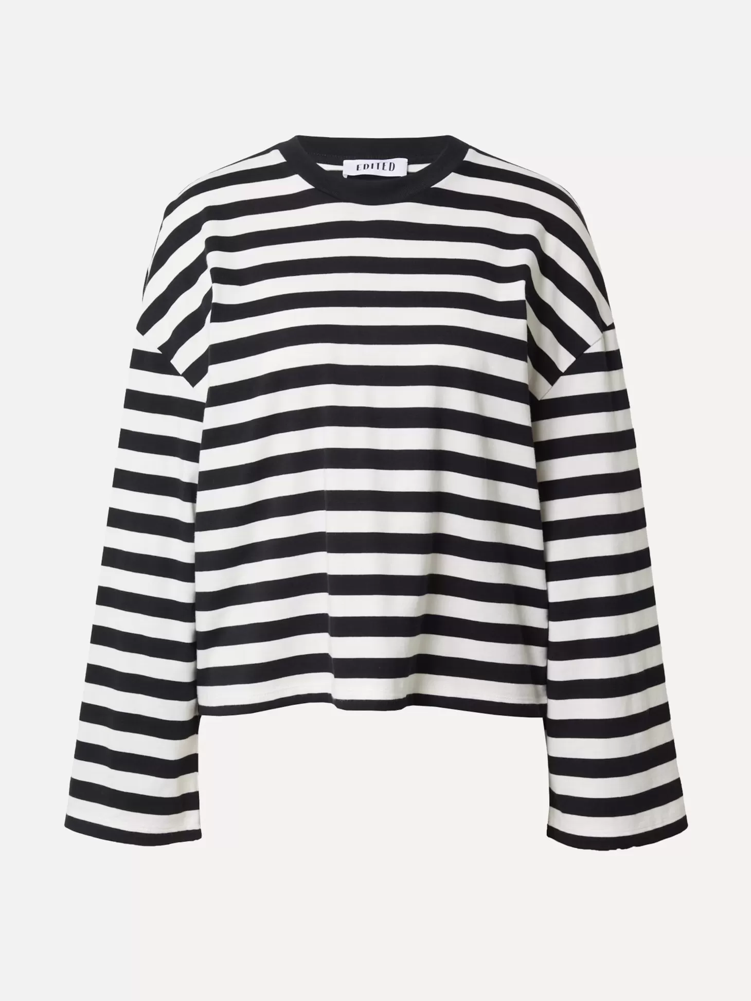 Edited Gestreept T-Shirt Met Lange Mouwen Delfia Black & White Stripes Online