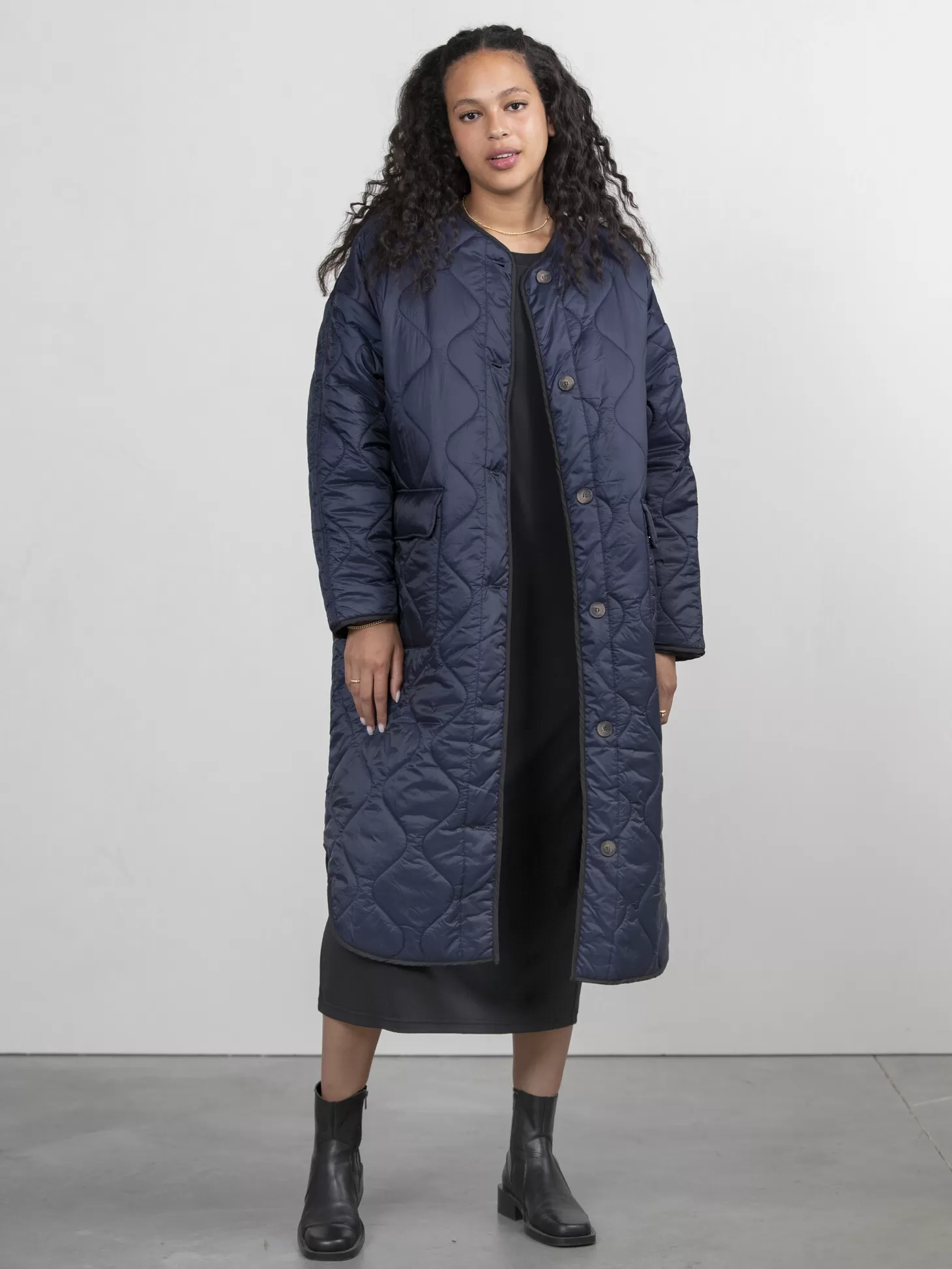 Les Soeurs Gewatteerde Reversible Jas Jen Dark Blue Cheap