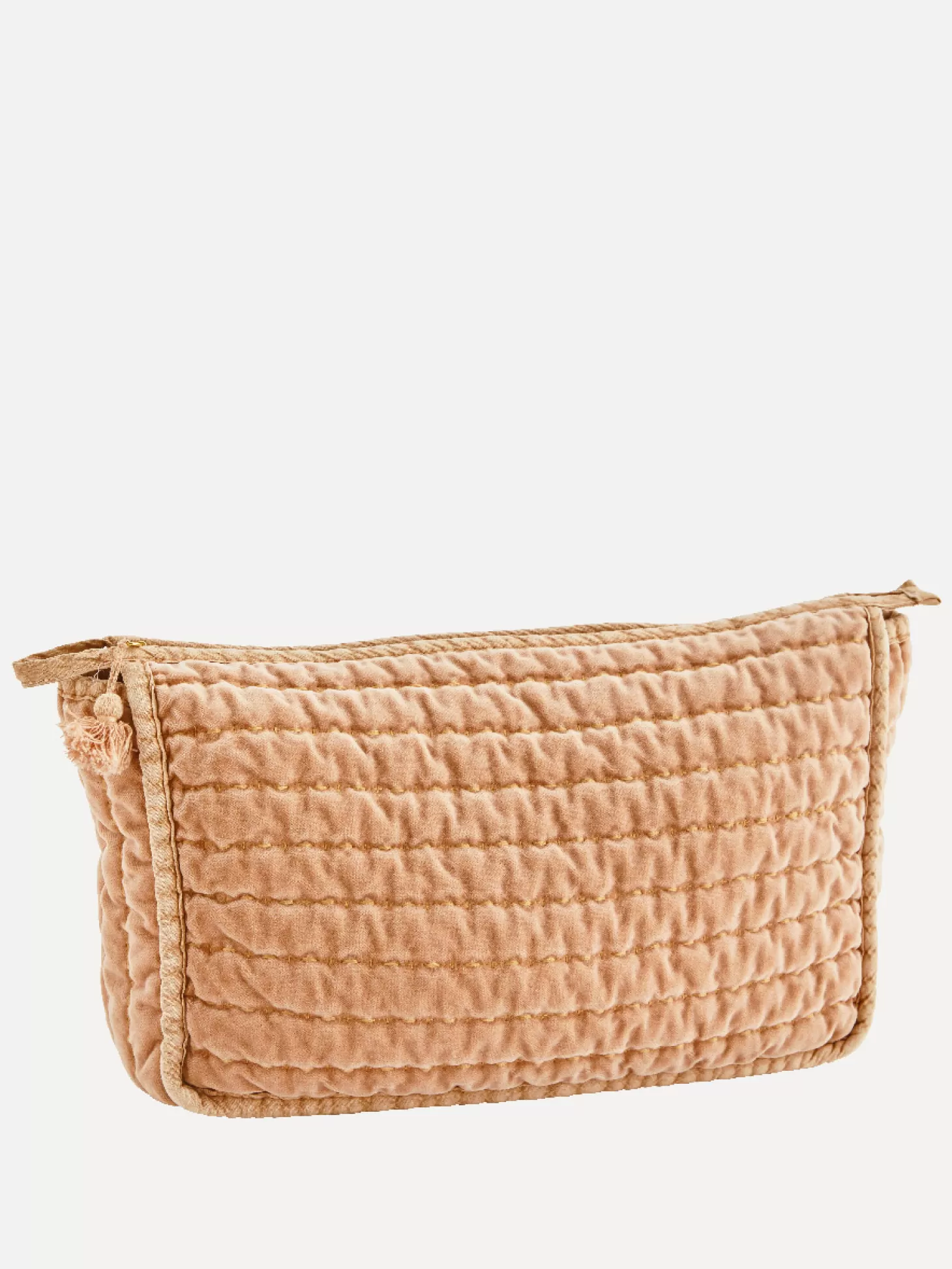 Madam Stoltz Gewatteerde Velvet Toilettas Melon Sorbet Hot