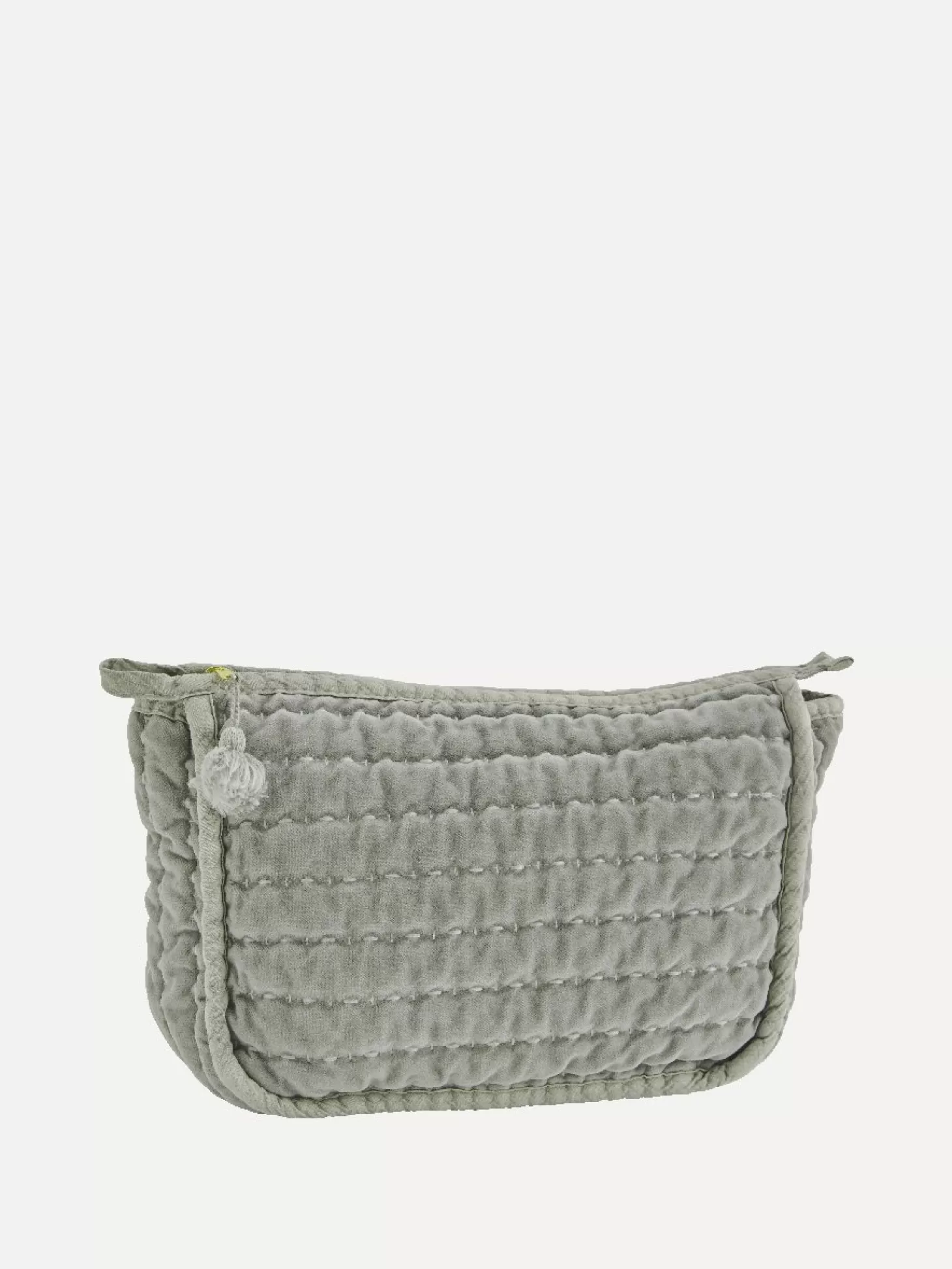 Madam Stoltz Gewatteerde Velvet Toilettas Dusty Blue Flash Sale