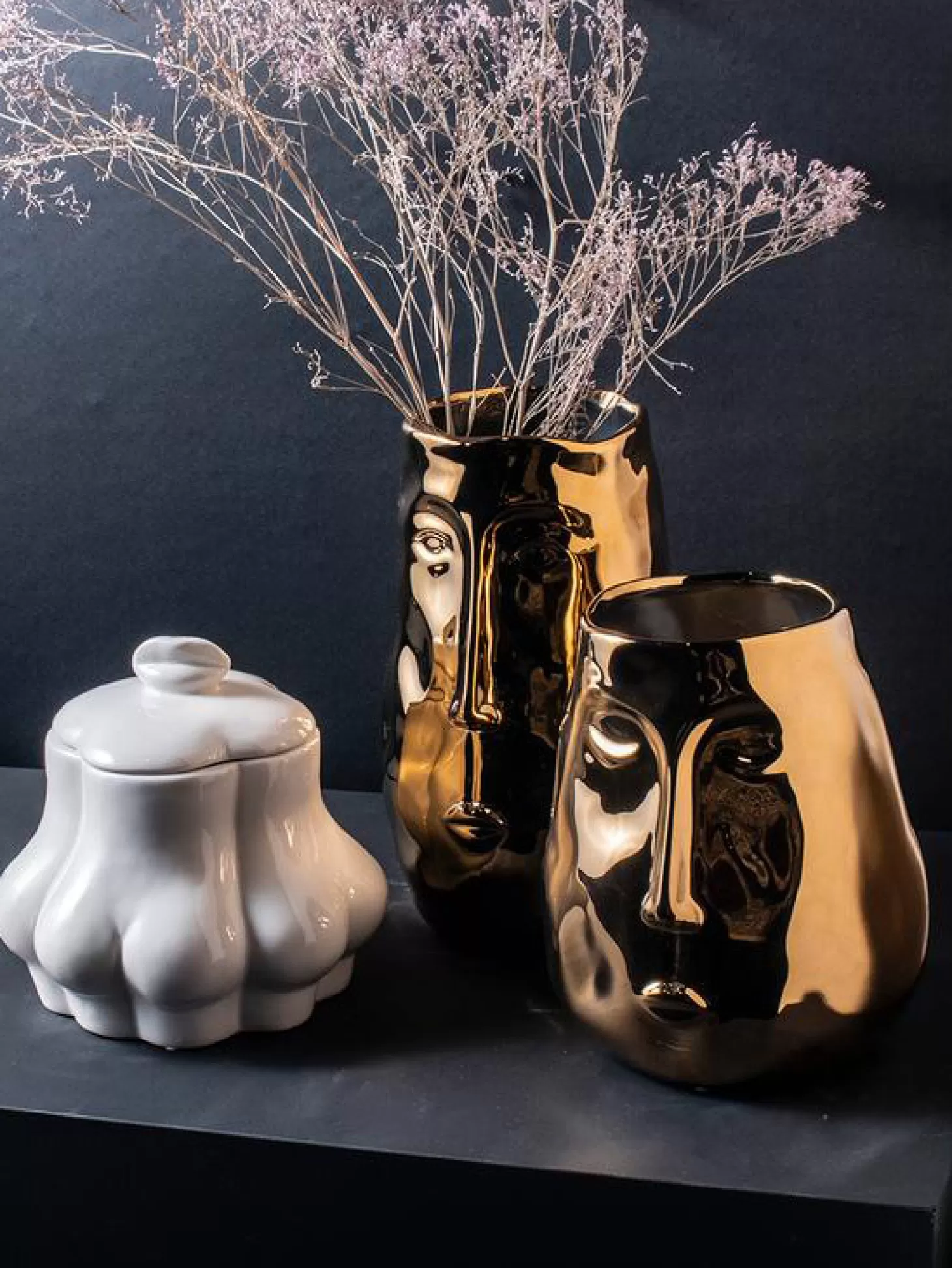 Gusta Gouden Vaas Met Gezicht Gold New