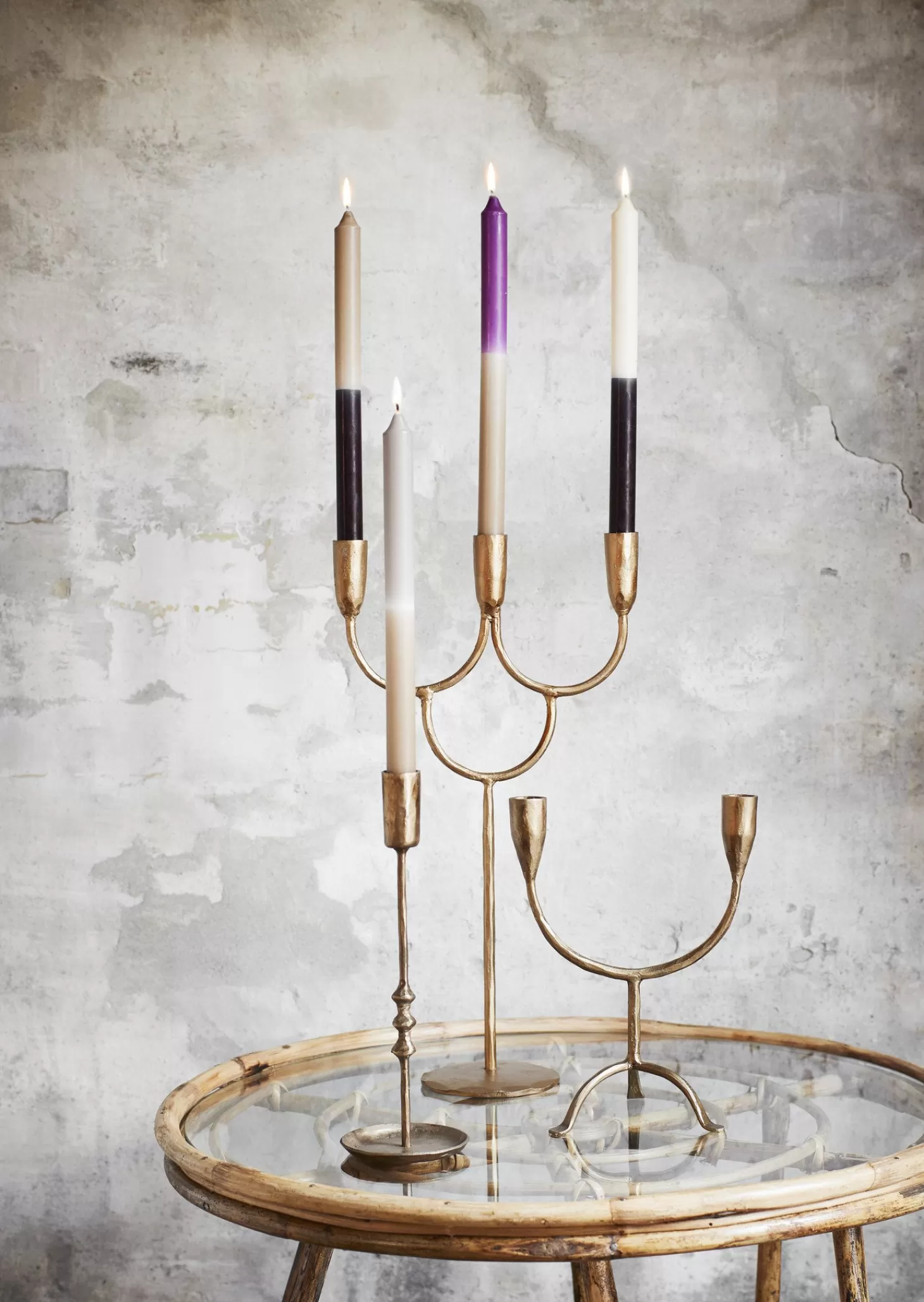 Madam Stoltz Handgesmede Dubbele Kandelaar Brass Sale