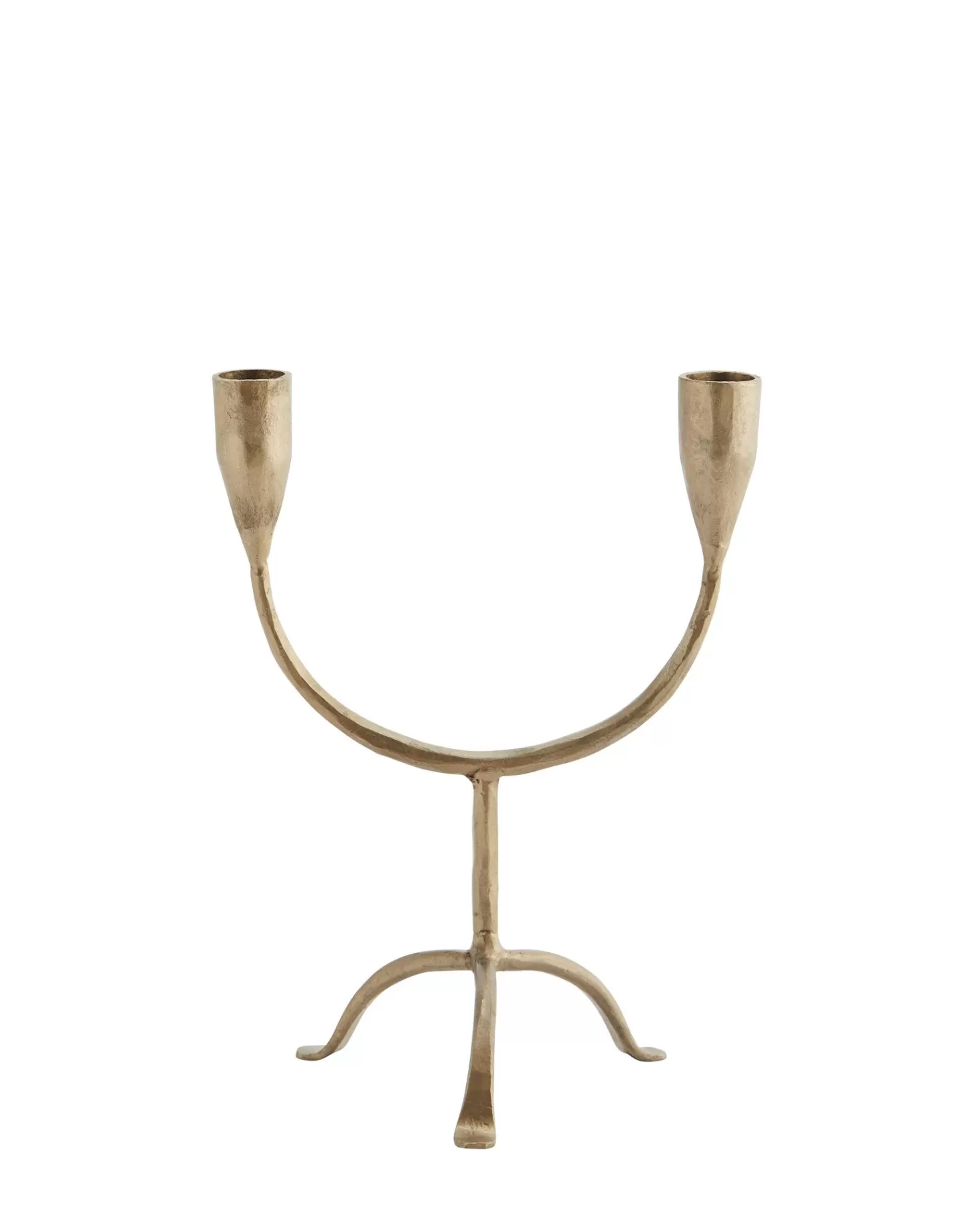 Madam Stoltz Handgesmede Dubbele Kandelaar Brass Sale