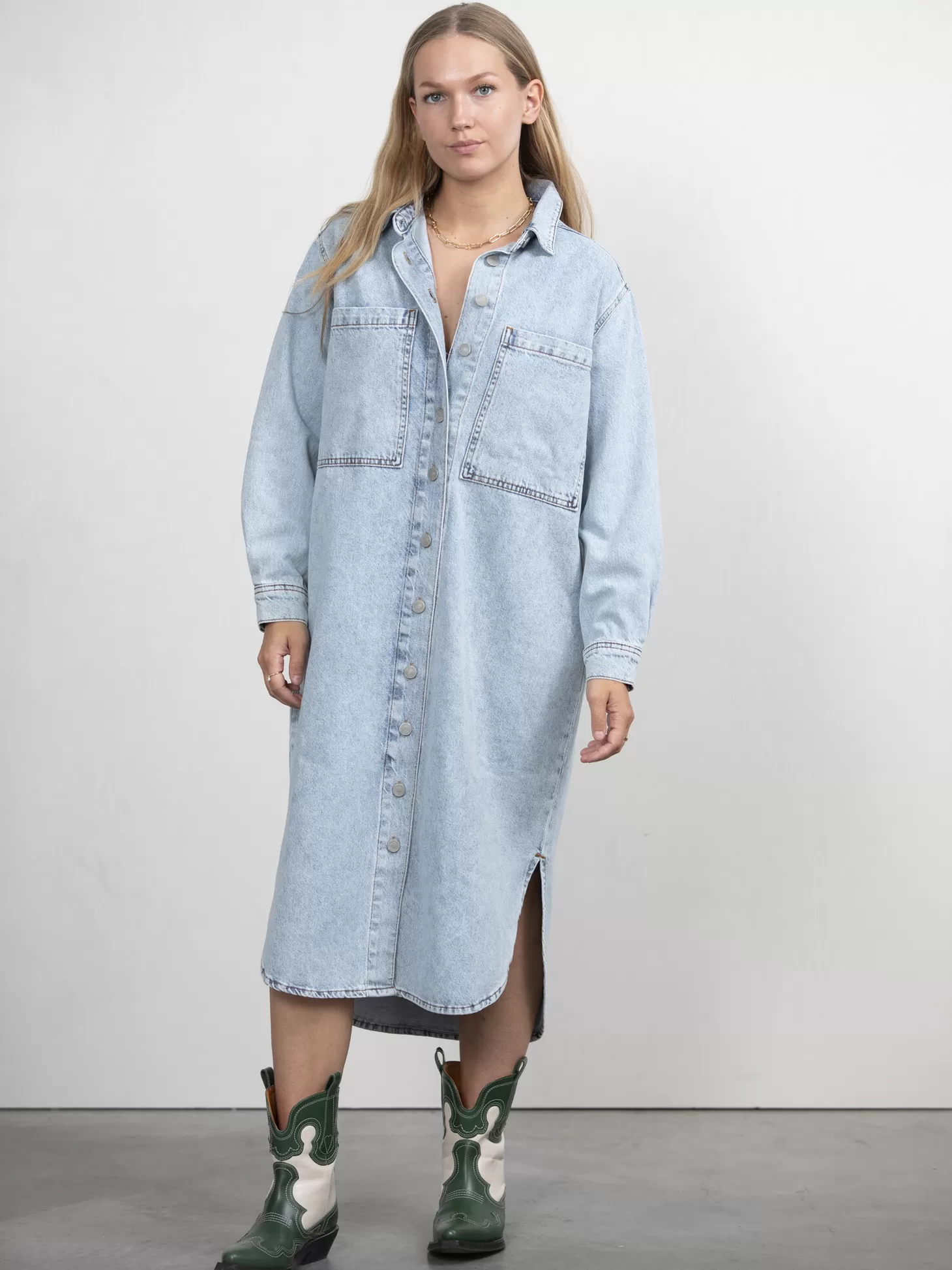 Les Soeurs Lange Denim Jurk Mel Light Blue Denim Online