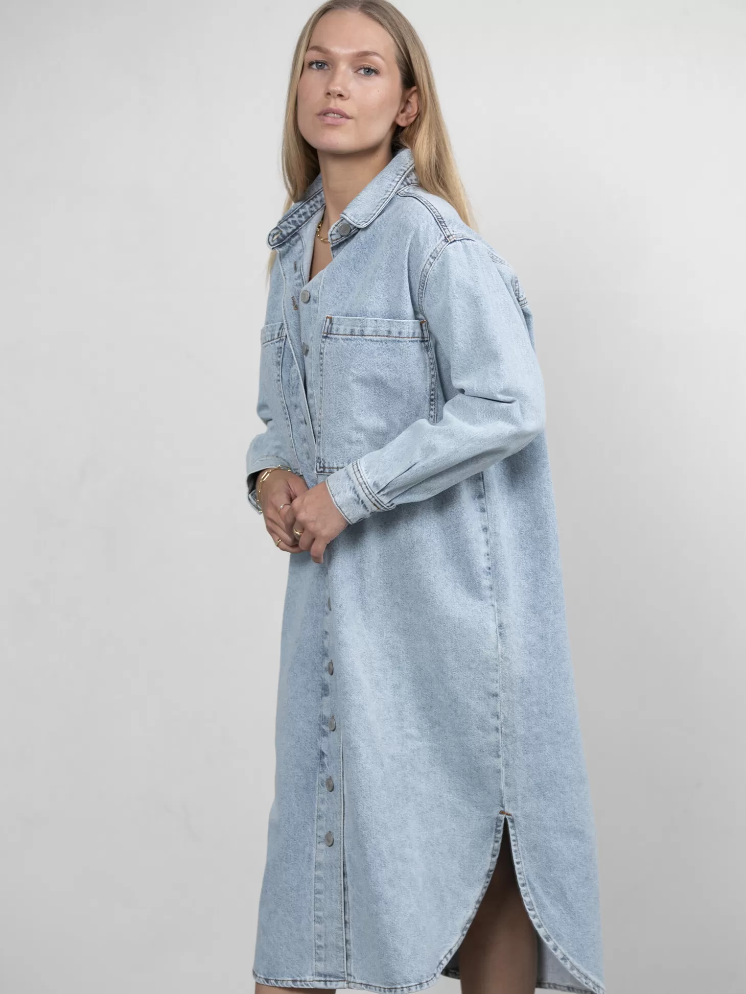 Les Soeurs Lange Denim Jurk Mel Light Blue Denim Online