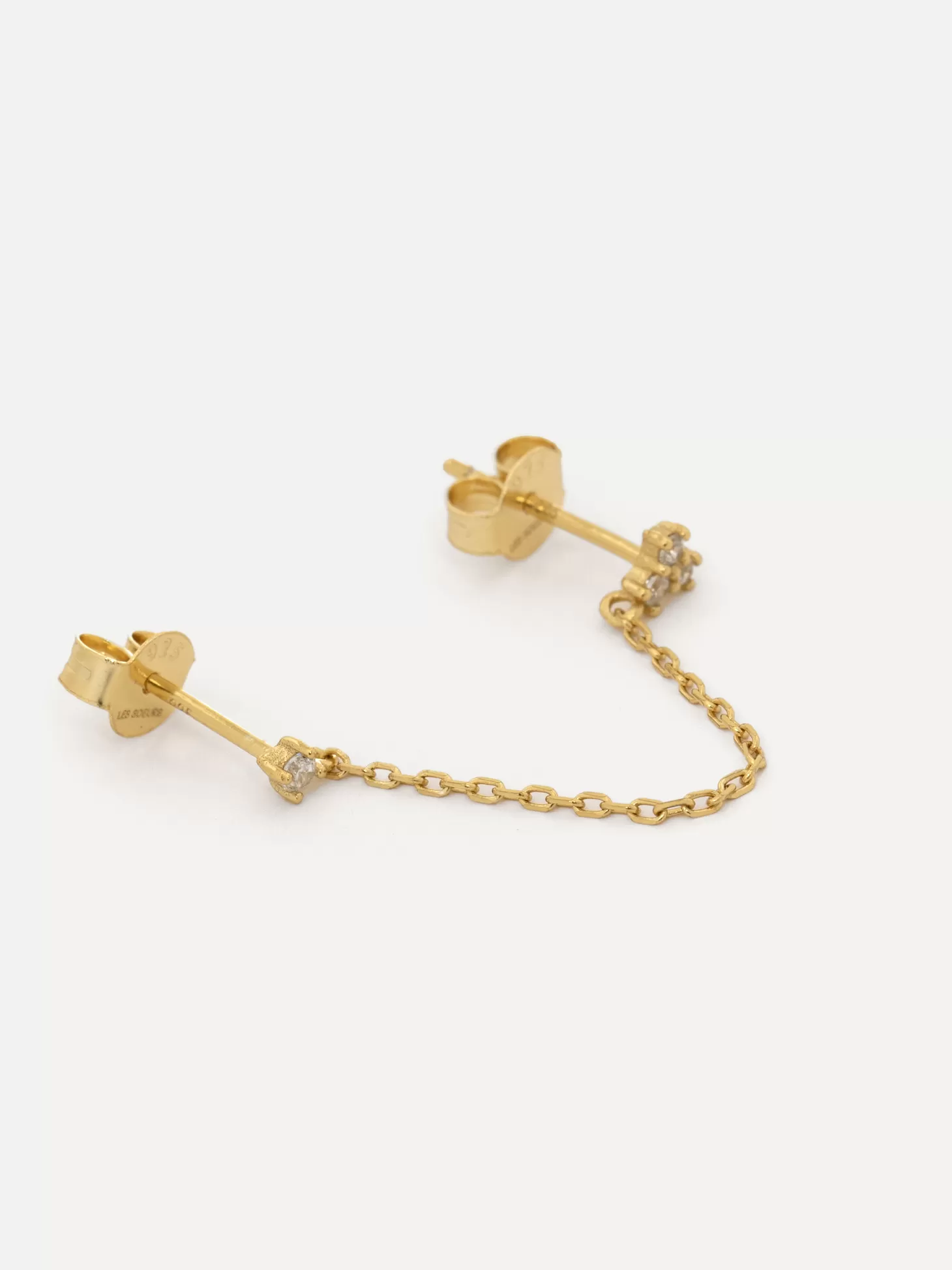 Les Soeurs Lira Double Stud Chain Gold Discount