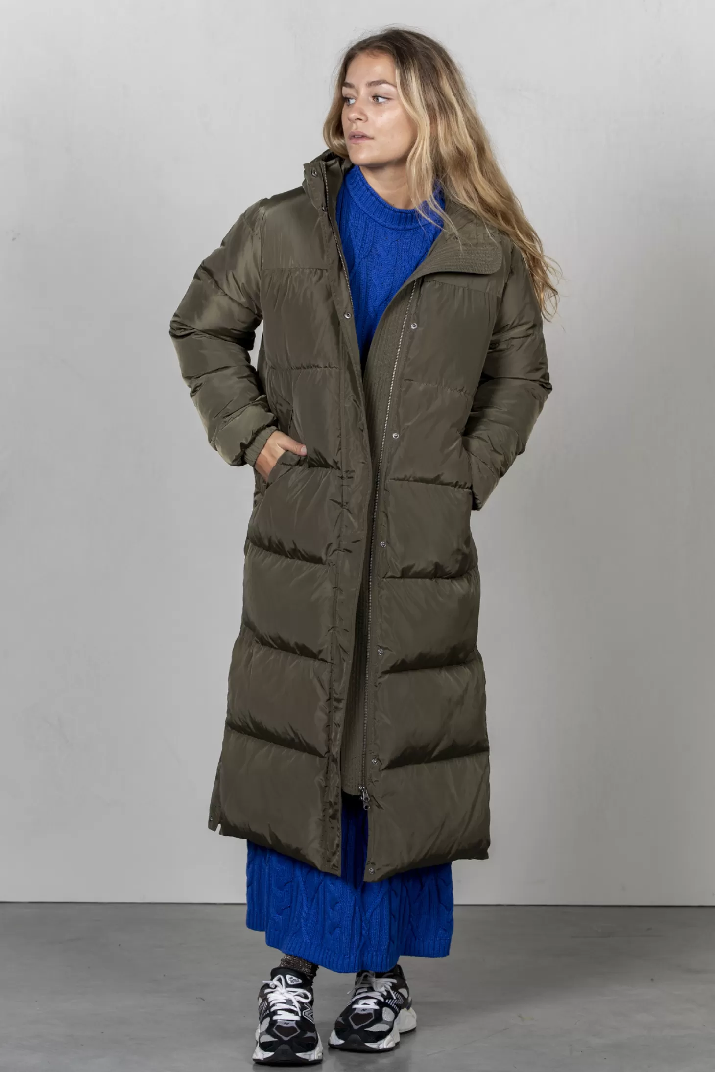 Les Soeurs Longline Gewatteerde Jas Colin Khaki Discount