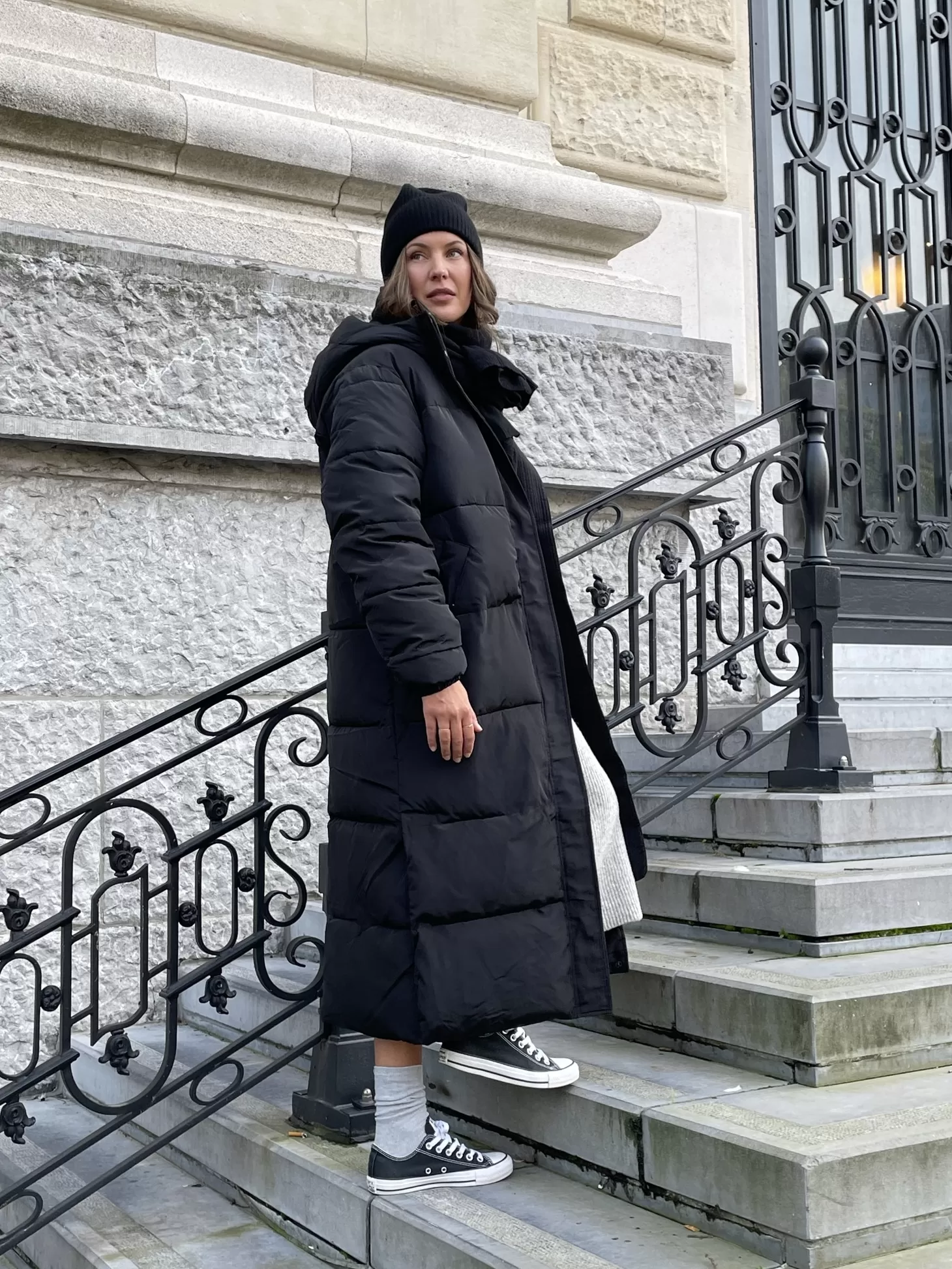 Les Soeurs Longline Gewatteerde Jas Colin Black Sale