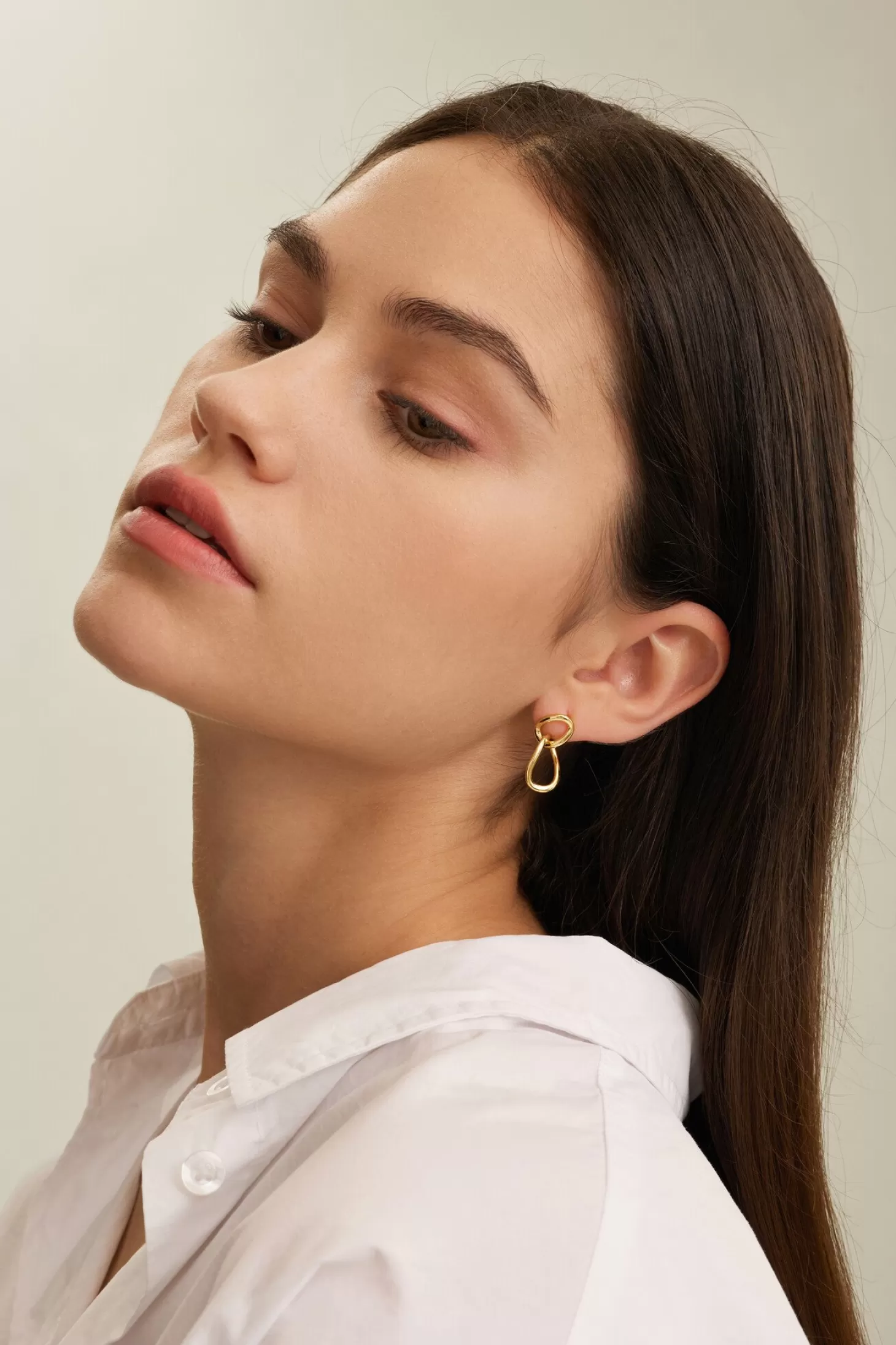 Les Soeurs Oorbel Cara Double Loop Gold Discount