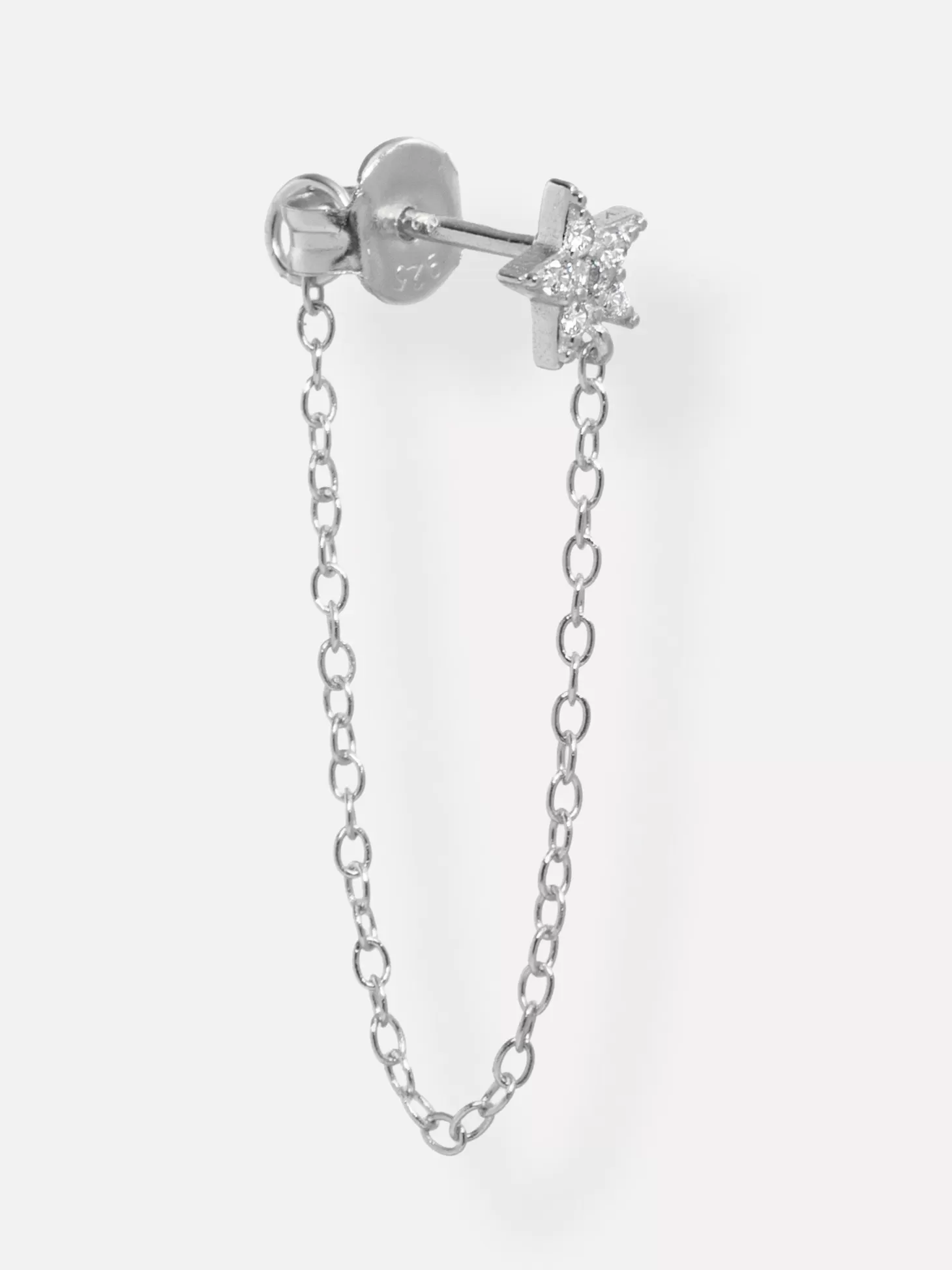 Les Soeurs Oorbel Cora Strass Chain Silver Shop